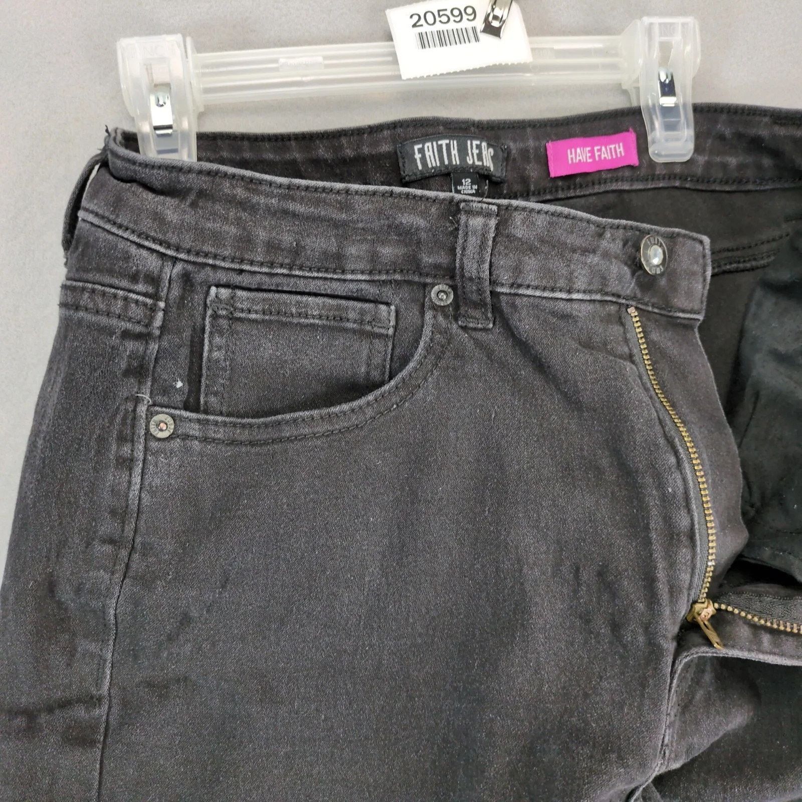 Other Faith Black Jeans Women's 12 "Have Faith" 30x28" High Rise Size 34" / US 12 / IT 48 - 9 Thumbnail