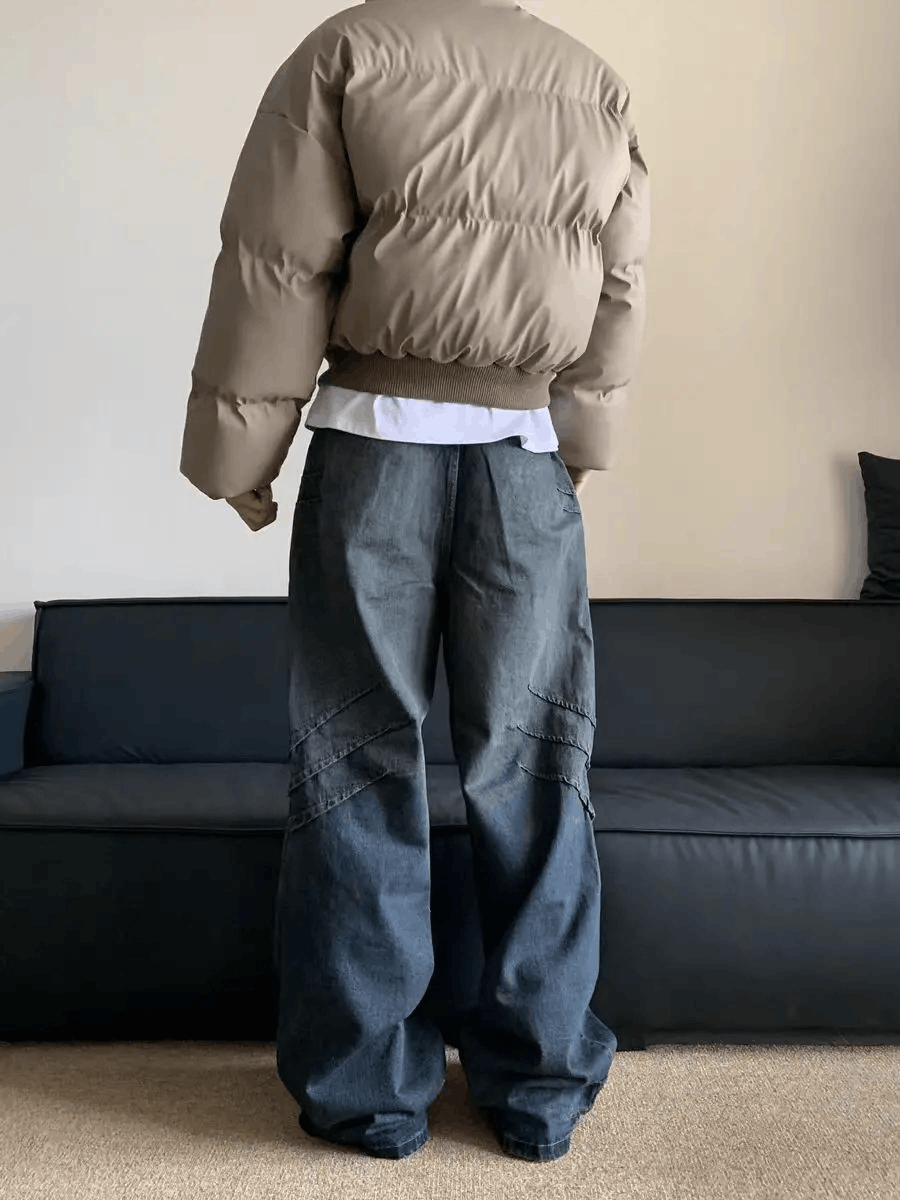 Japanese Brand × Vintage Old Wash Blue Loose Wide Leg Jeans Size US 34 / EU 50 - 2 Thumbnail