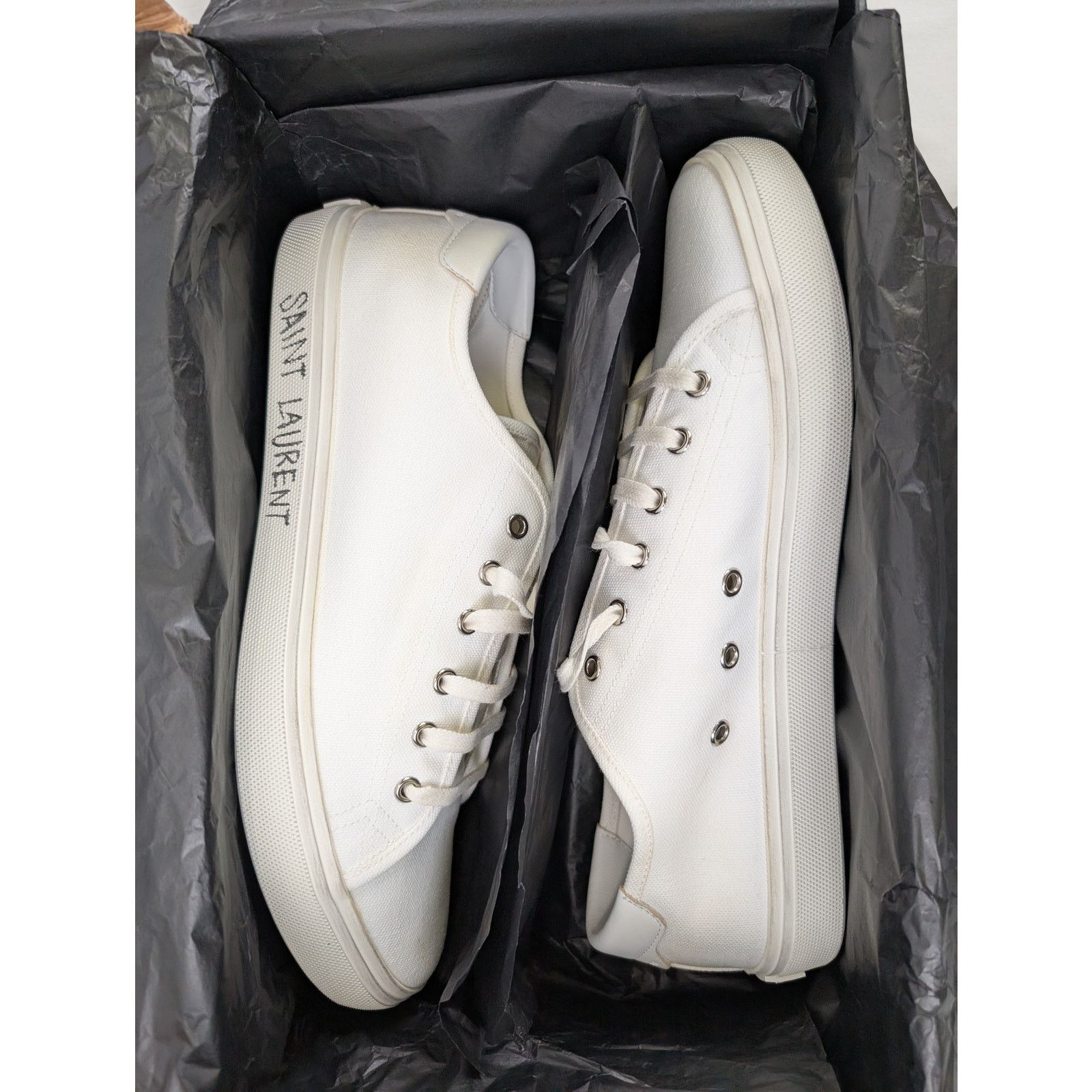 Saint Laurent Paris o1rshd1 Malibu L T Sneakers SL SIG in Blanc Size US 10.5 / EU 43-44 - 20 Thumbnail