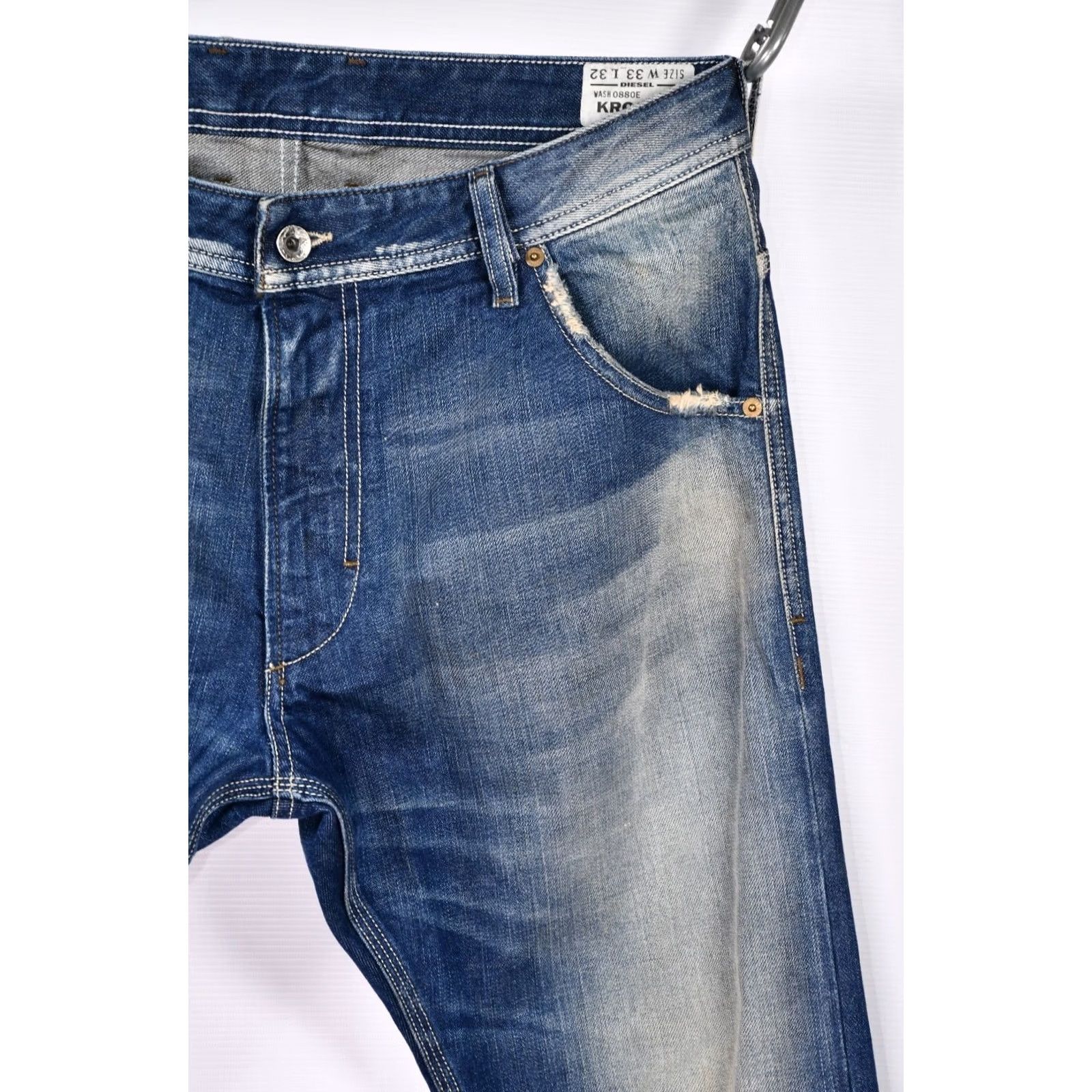 Diesel Diesel Krooley Regular Slim-Carrot Jeans W33 L32 Jeans Slim Regular Diesel Mens Straight 100% Cotton Blue Pattern Solid 33x32 Size US 33 - 4 Thumbnail