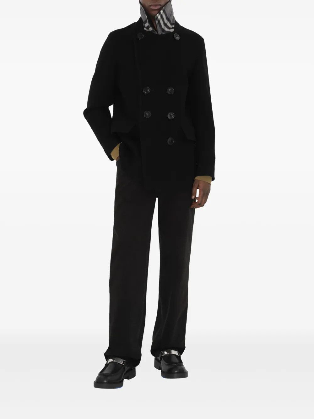 Burberry o1w1db10326 Double-Breasted Peacoat in Black Size US XL / EU 56 / 4 - 4 Thumbnail