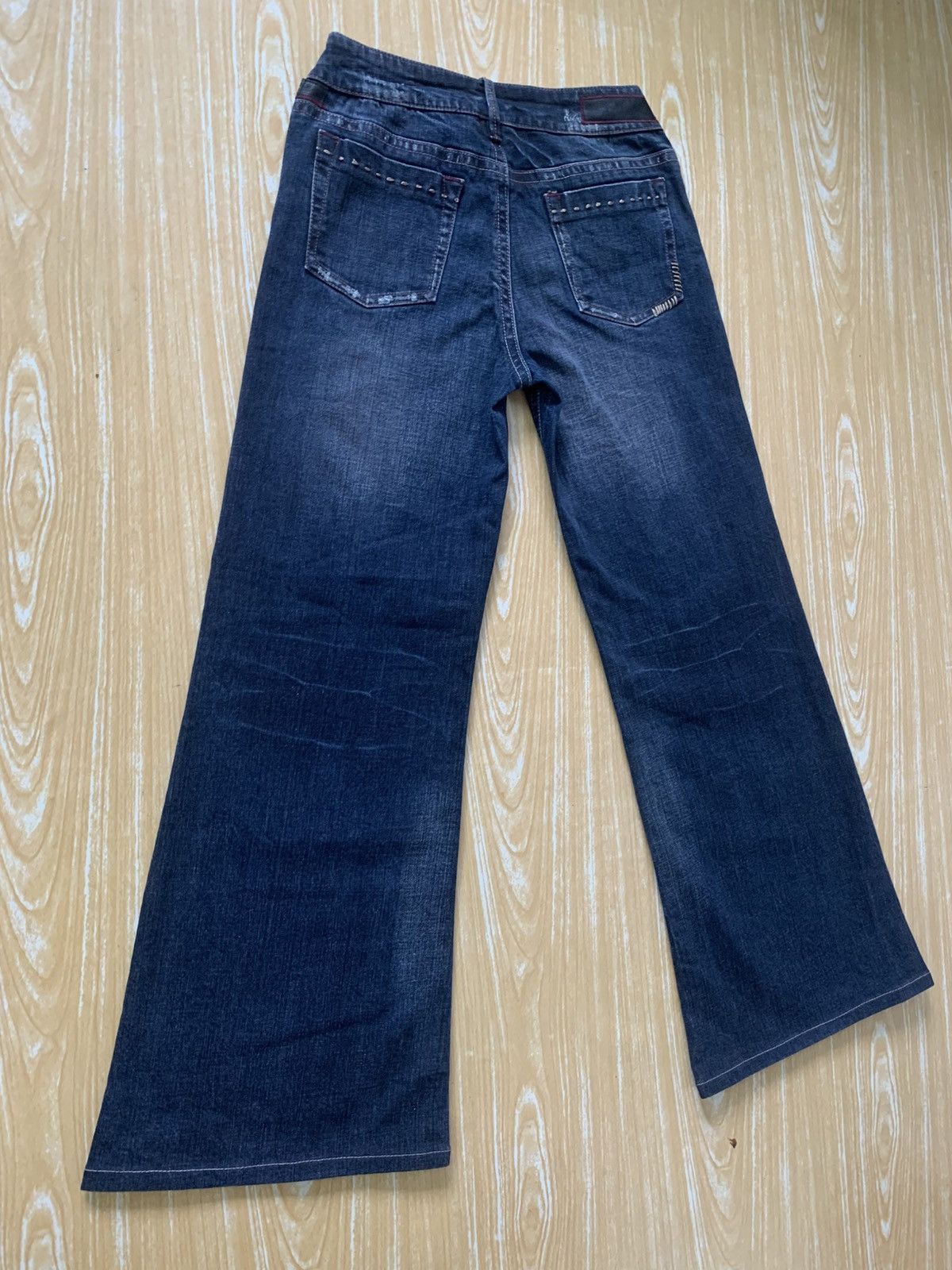 Japanese Brand Rare Maxia Low Rise Super Flare Jeans Pants Distressed Style Size US 27 - 7 Thumbnail
