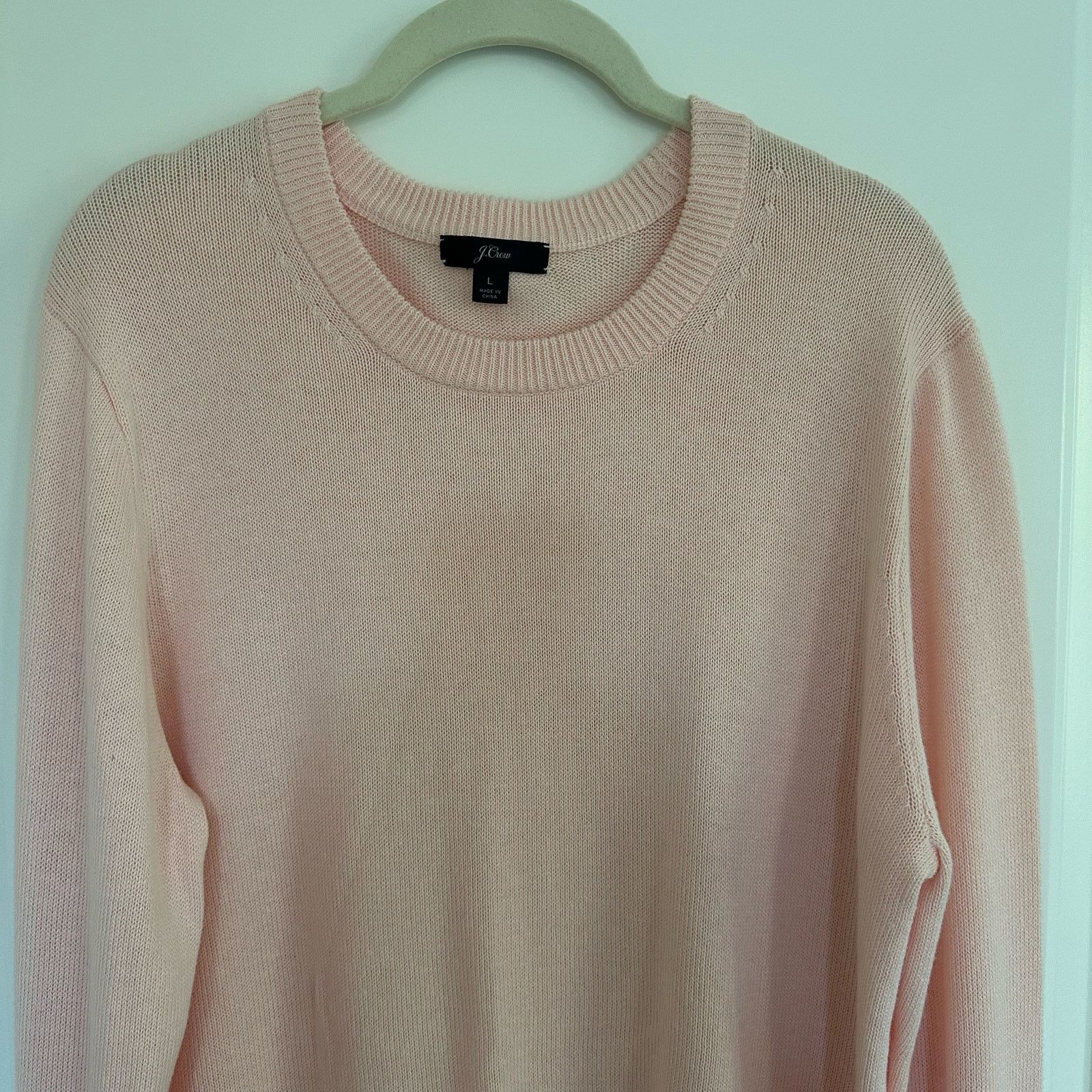 J.Crew J.Crew Round Neck Bell Sleeve Pink Sweater 100% Cotton US L Size L / US 10 / IT 46 - 2 Thumbnail