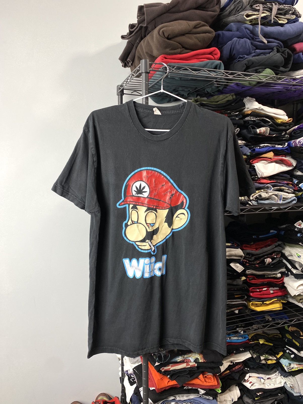 Vintage 🍀Rare! Mario Smoke Weed T Shirt Cannabis Marijuana LSD Size US L / EU 52-54 / 3 - 1 Thumbnail