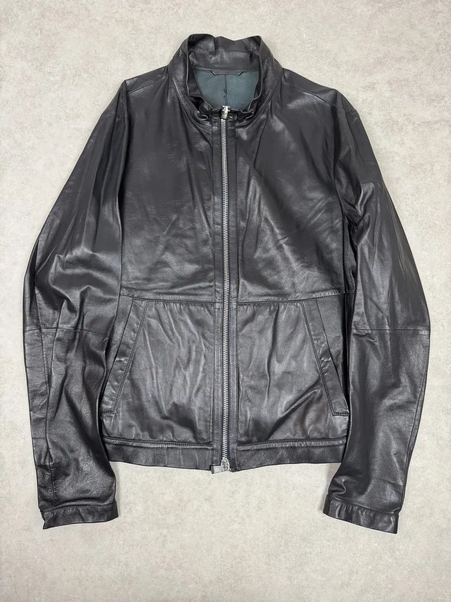 Emporio Armani SS2014 Emporio Armani Biker Symetric Black Leather Jacket Size US L / EU 52-54 / 3 - 1 Thumbnail