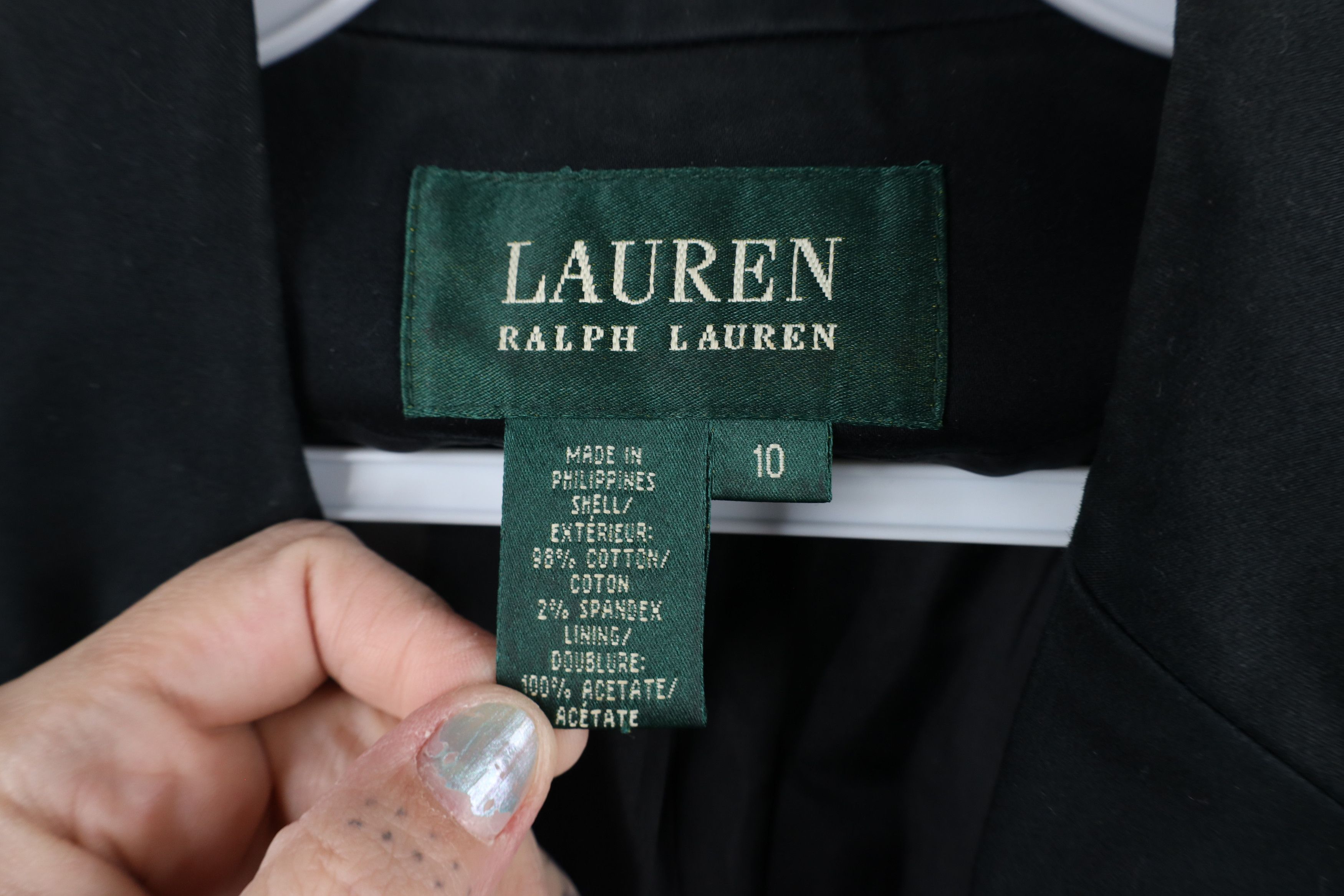 Ralph Lauren × Vintage Vintage Ralph Lauren 2 Button Blazer Suit Coat Jacket Black Size L / US 10 / IT 46 - 7 Thumbnail