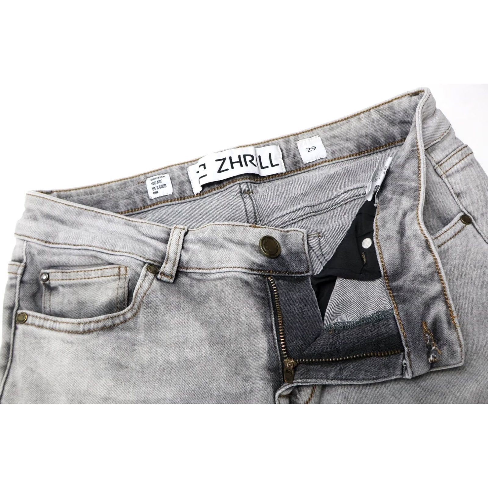 Vintage ZHRILL ANITA Jeans Women's W29 Grey Slim Fit Stretchy Zip Fly Whiskers Jeans Slim Womens W29 Grey Zip Fly Size 29" - 4 Thumbnail