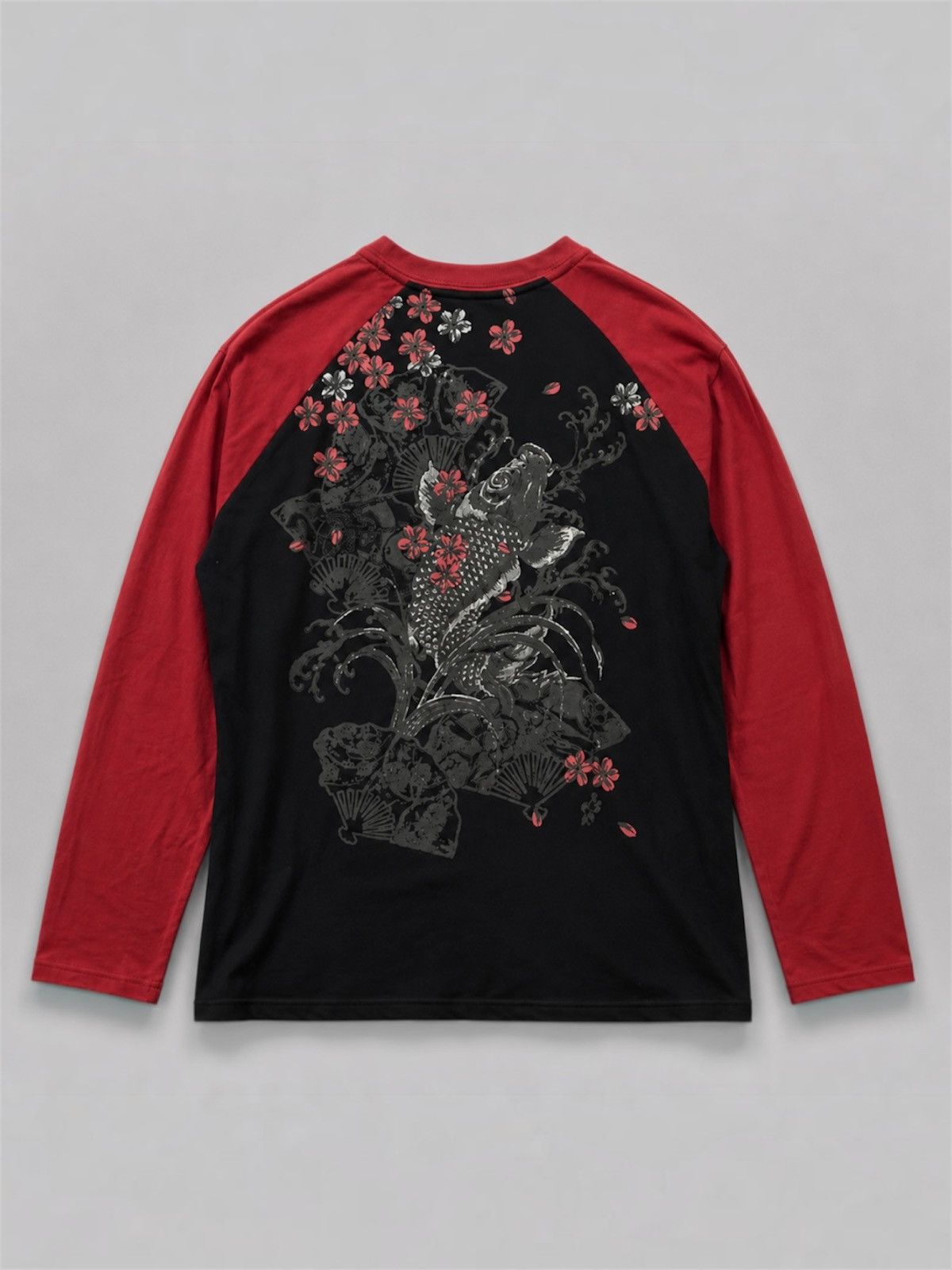 Karakuri Tamashii Sukajan Koi Souvenir Japanese Poem Long Sleeve Size L / US 10 / IT 46 - 1 Thumbnail