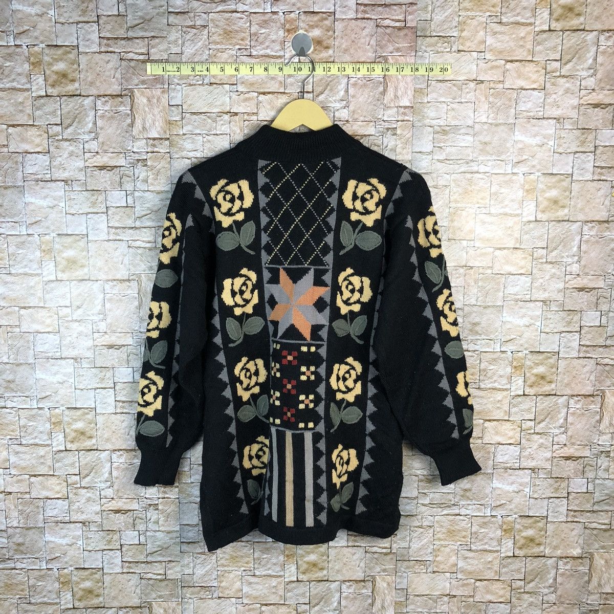 Aran Isles Knitwear × Japanese Brand My Collico Black Knitwear art vintage japan #A822 Size M / US 6-8 / IT 42-44 - 12 Thumbnail