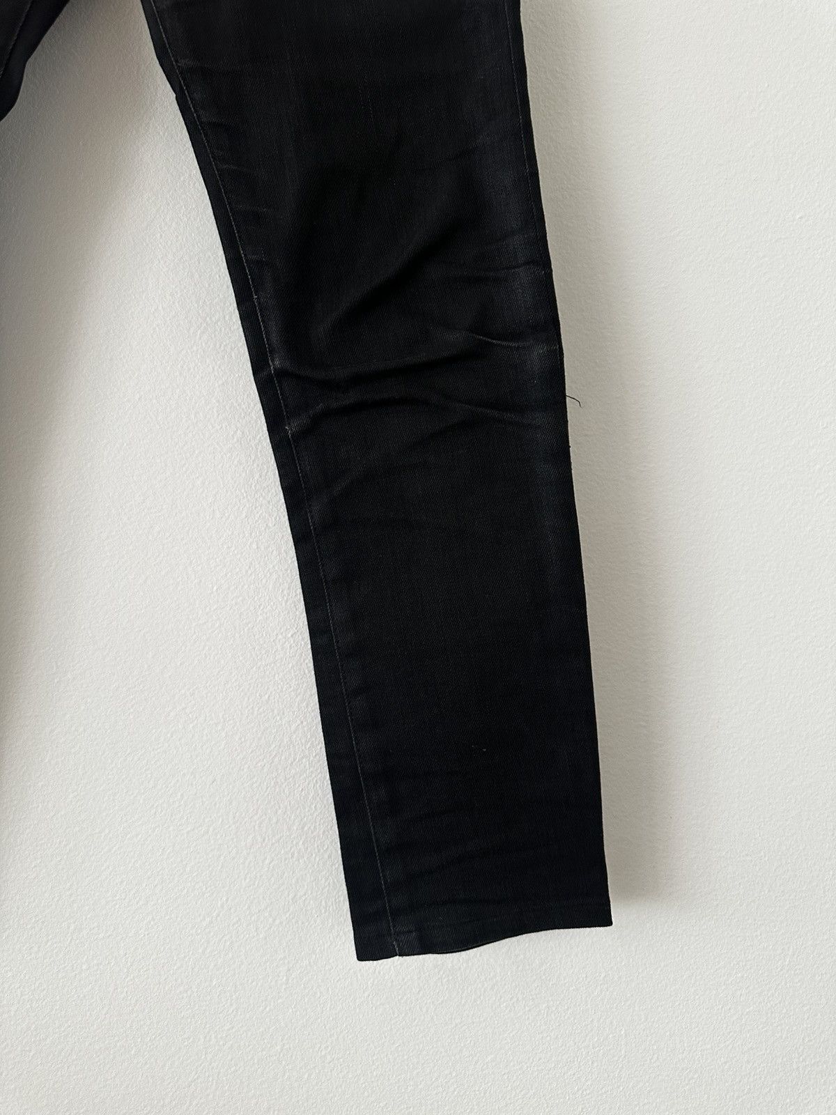Saint Laurent Paris SS14 D05 Black Raw Denim High Waisted Skinny Jeans Size US 27 - 6 Thumbnail