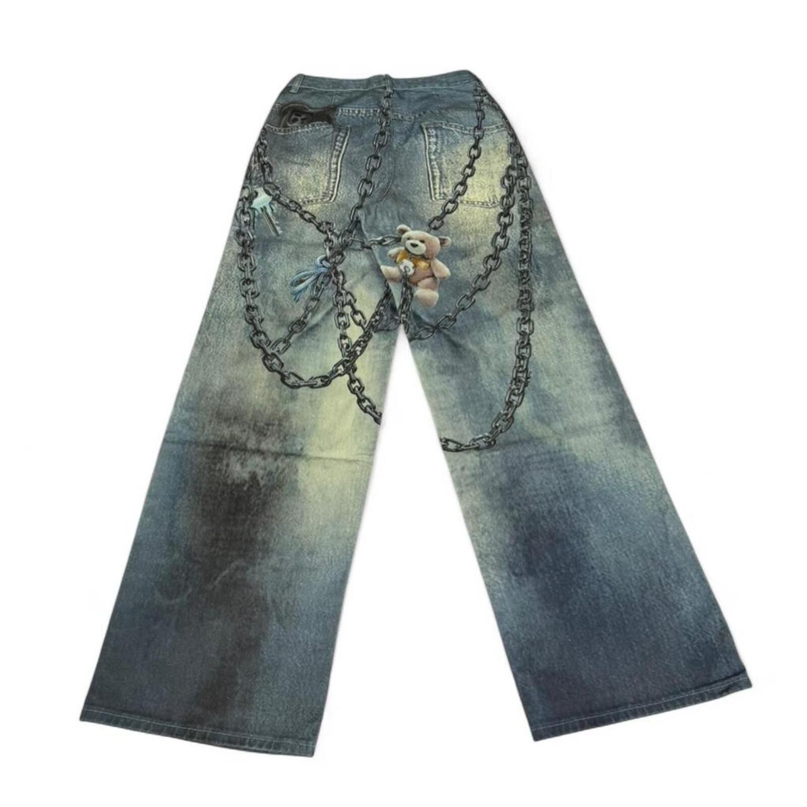 True Religion Blue denim with chain details and heart charm print design Size 28" / US 6 / IT 42 - 1 Thumbnail