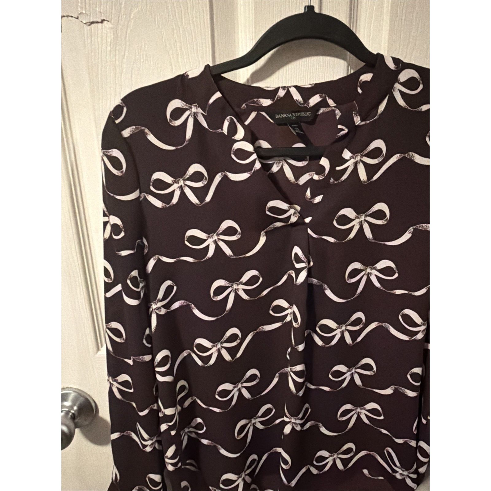 Banana Republic Banana Republic Women's Long Sleeve Blouse Maroon XS Size XS / US 0-2 / IT 36-38 - 5 Thumbnail