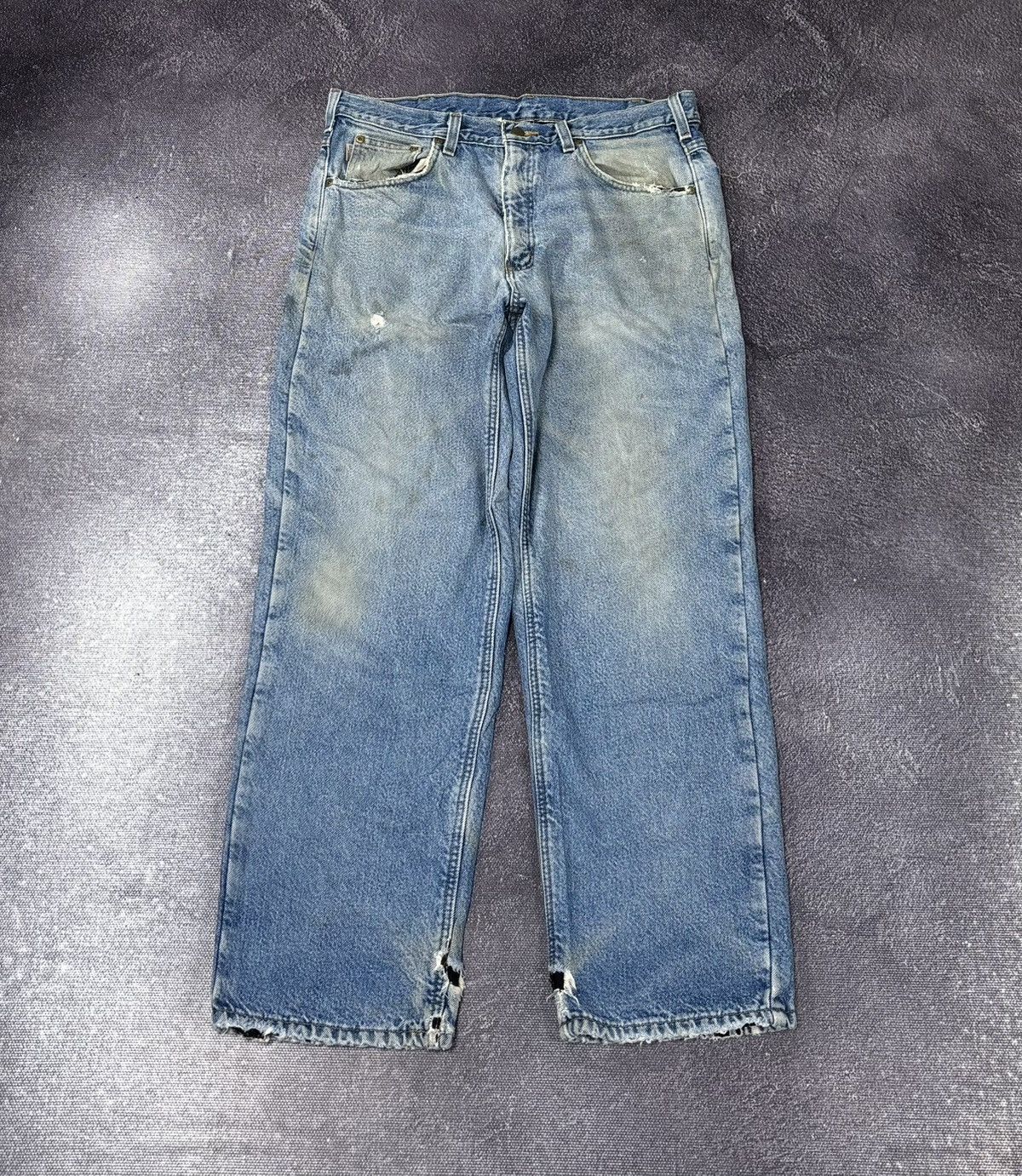 Carhartt Vintage 90s Carhartt Blue Denim Insulated Hype Baggy Jeans Size US 34 / EU 50 - 2 Thumbnail