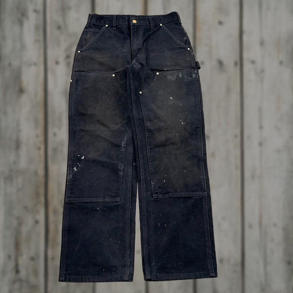 Carhartt Carhartt double knee new black studded pants | Grailed