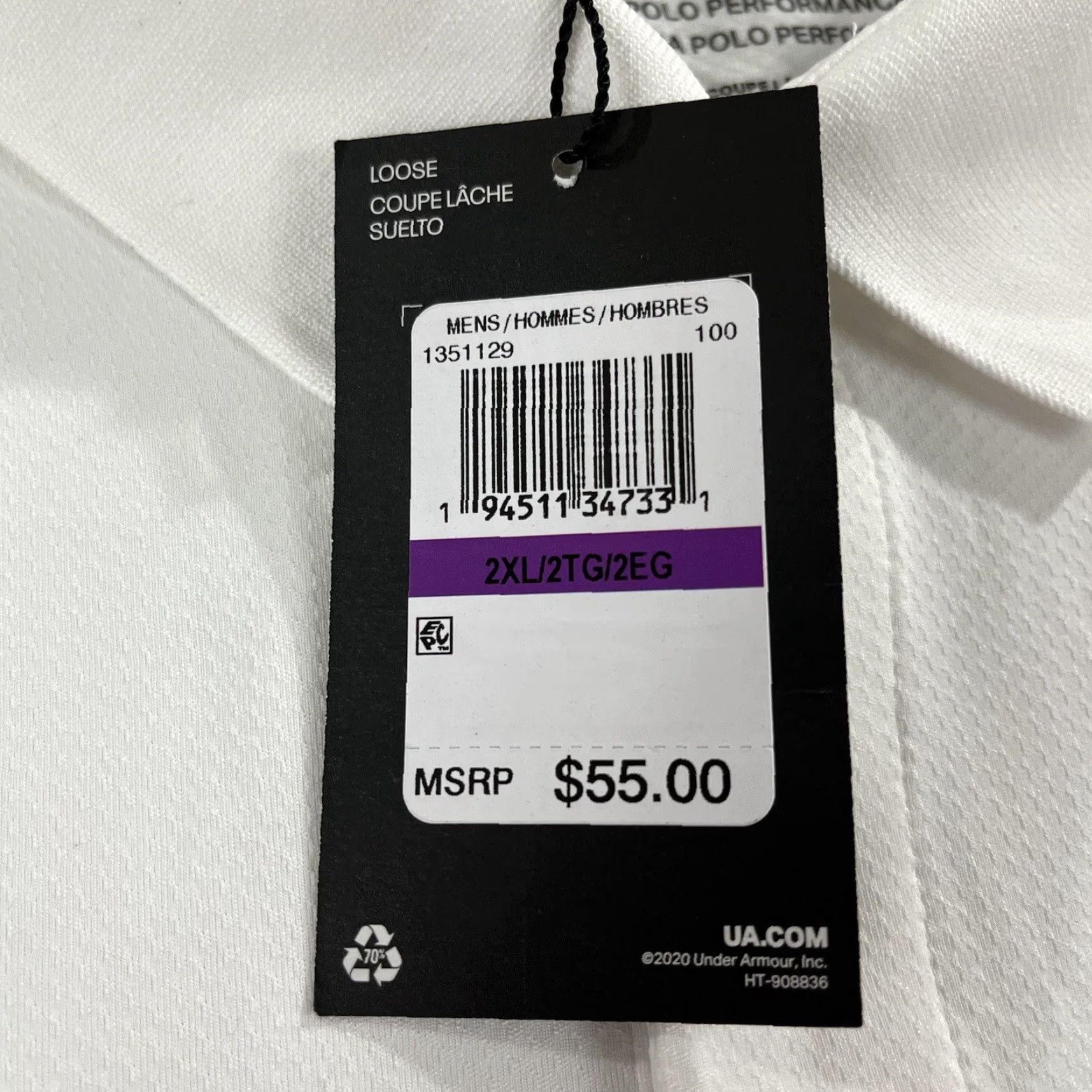Under Armour Under Armour Polo Shirt Mens 2XL White Stretch Sport S/S NEW Size US XXL / EU 58 / 5 - 4 Thumbnail