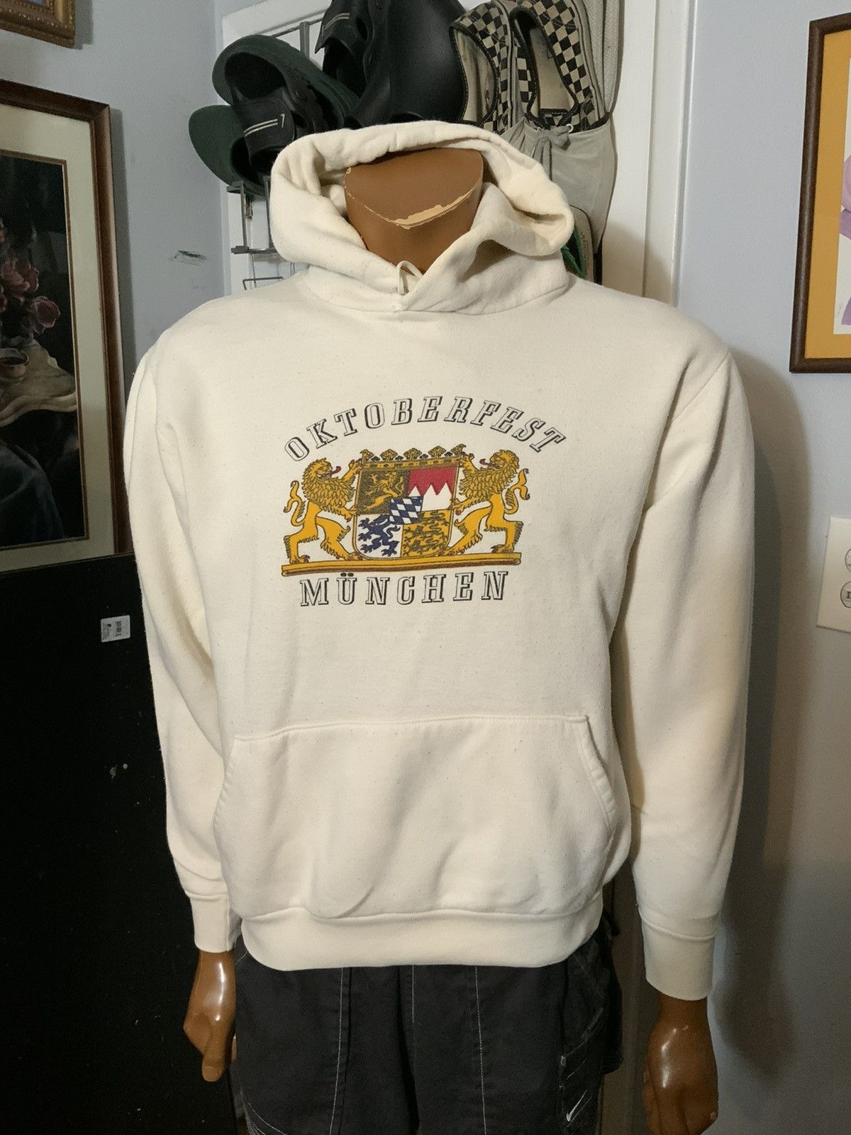 Vintage 80s Oktoberfest Muchen Bavarian Lion Crest Pullover Hoodie Size US M / EU 48-50 / 2 - 14 Thumbnail