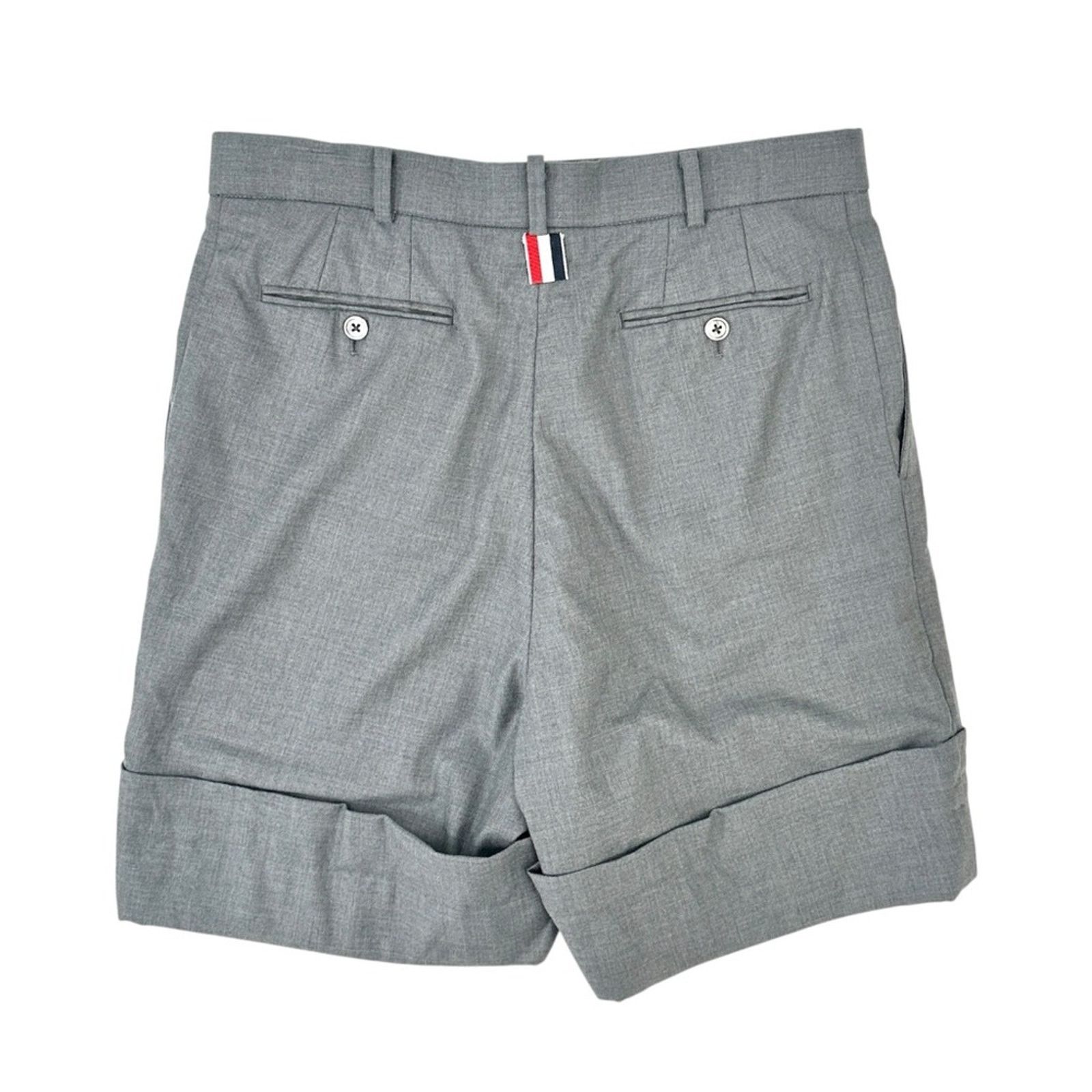 Thom Browne Gray Fold Over Cuffed Wool Dress Shorts Size US 32 / EU 48 - 2 Thumbnail