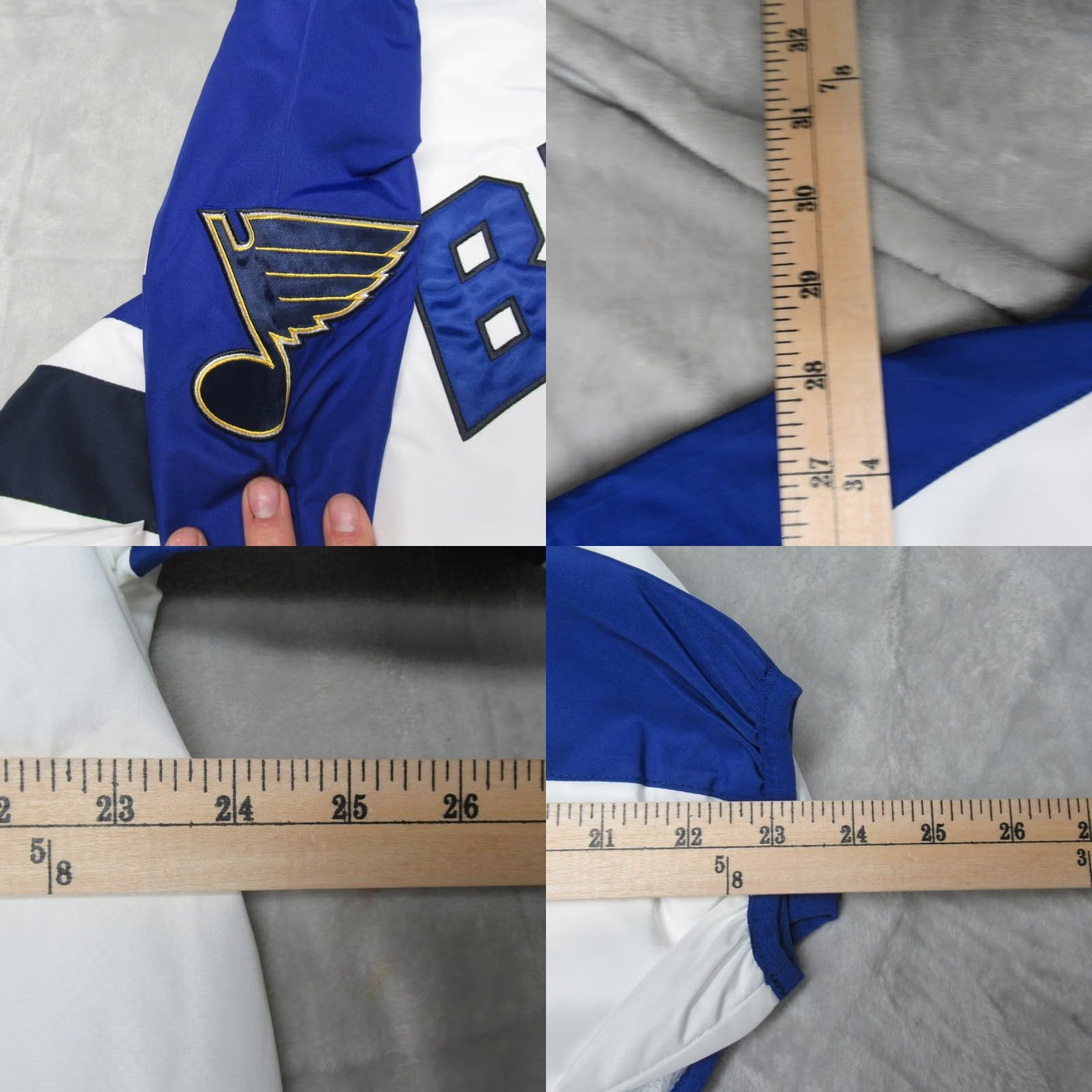 NHL NHL St Louis Blues Jacket Men Large White V-Neck Windbreaker Hockey NEW Size US L / EU 52-54 / 3 - 8 Thumbnail