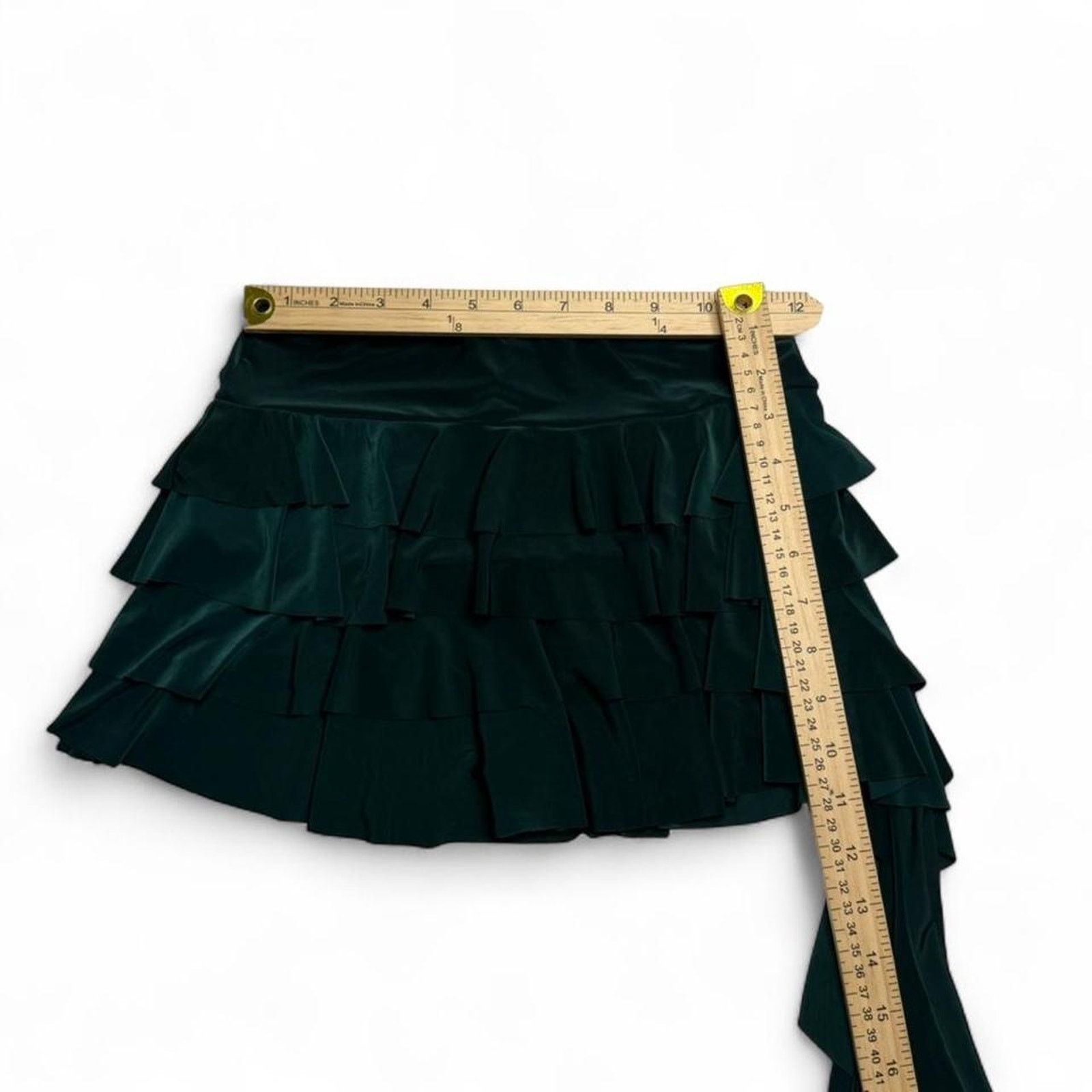 Other green-blueish ruffle mini skirt with tiered detail Size S Size 27" / US 4 / IT 40 - 3 Thumbnail