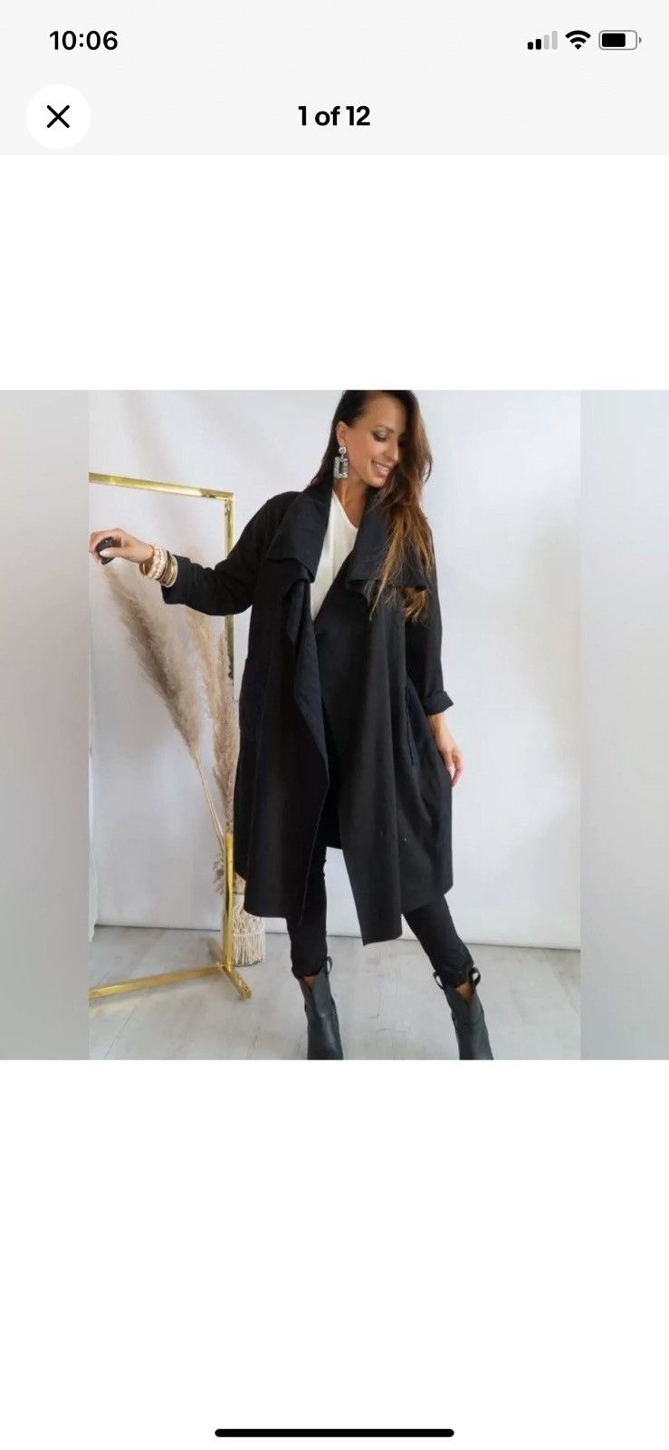 Designer PATRIZIA LUCA | NWT Modern Trench Coat Swing Jacket - Black Size M / US 6-8 / IT 42-44 - 1 Thumbnail