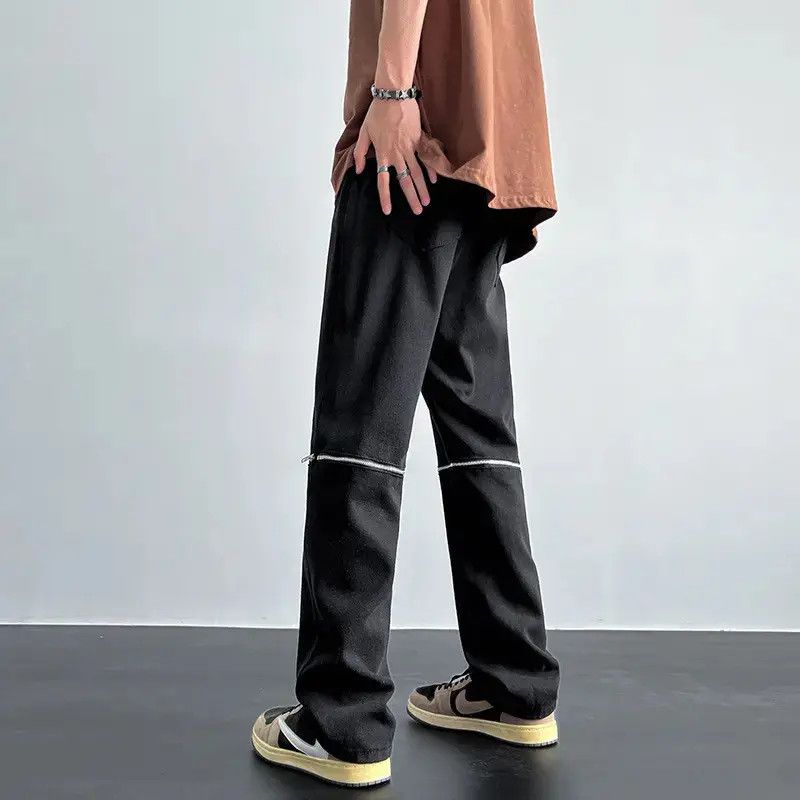 Japanese Brand Retro loose zipper hip-hop wide leg jeans Size US 30 / EU 46 - 2 Thumbnail