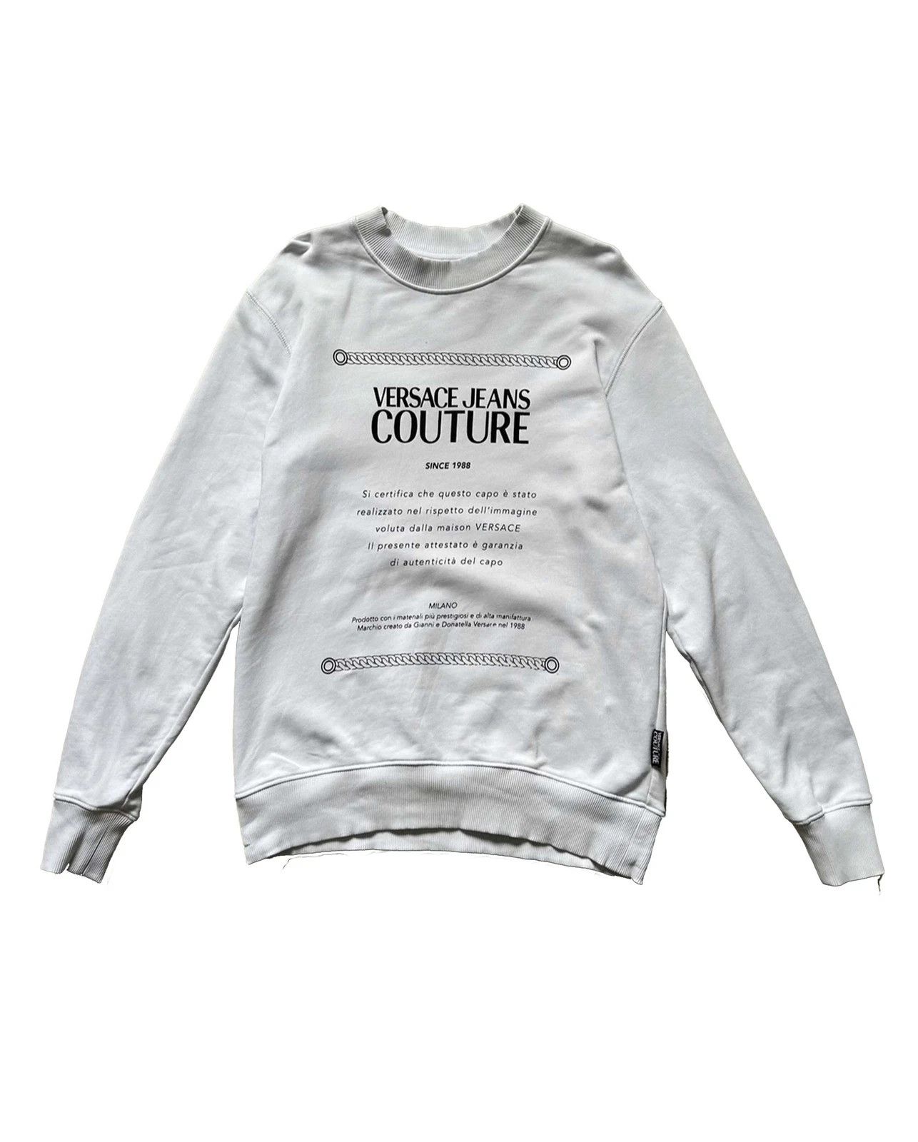 Versace Jeans Couture Versace Jeans Couture White Logo Graphic Sweatshirt Size S Size US S / EU 44-46 / 1 - 1 Thumbnail