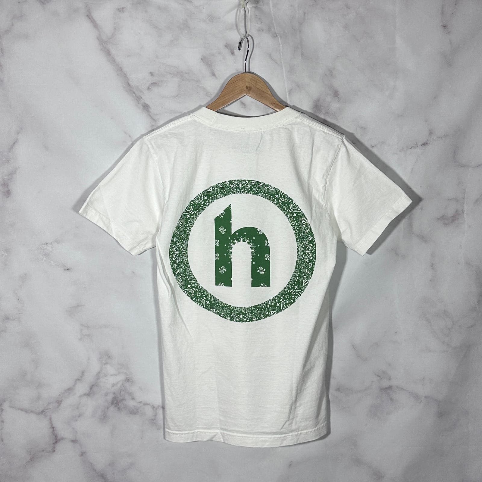 HIDDEN Hidden NY White/Green Paisley Logo Tee | Grailed