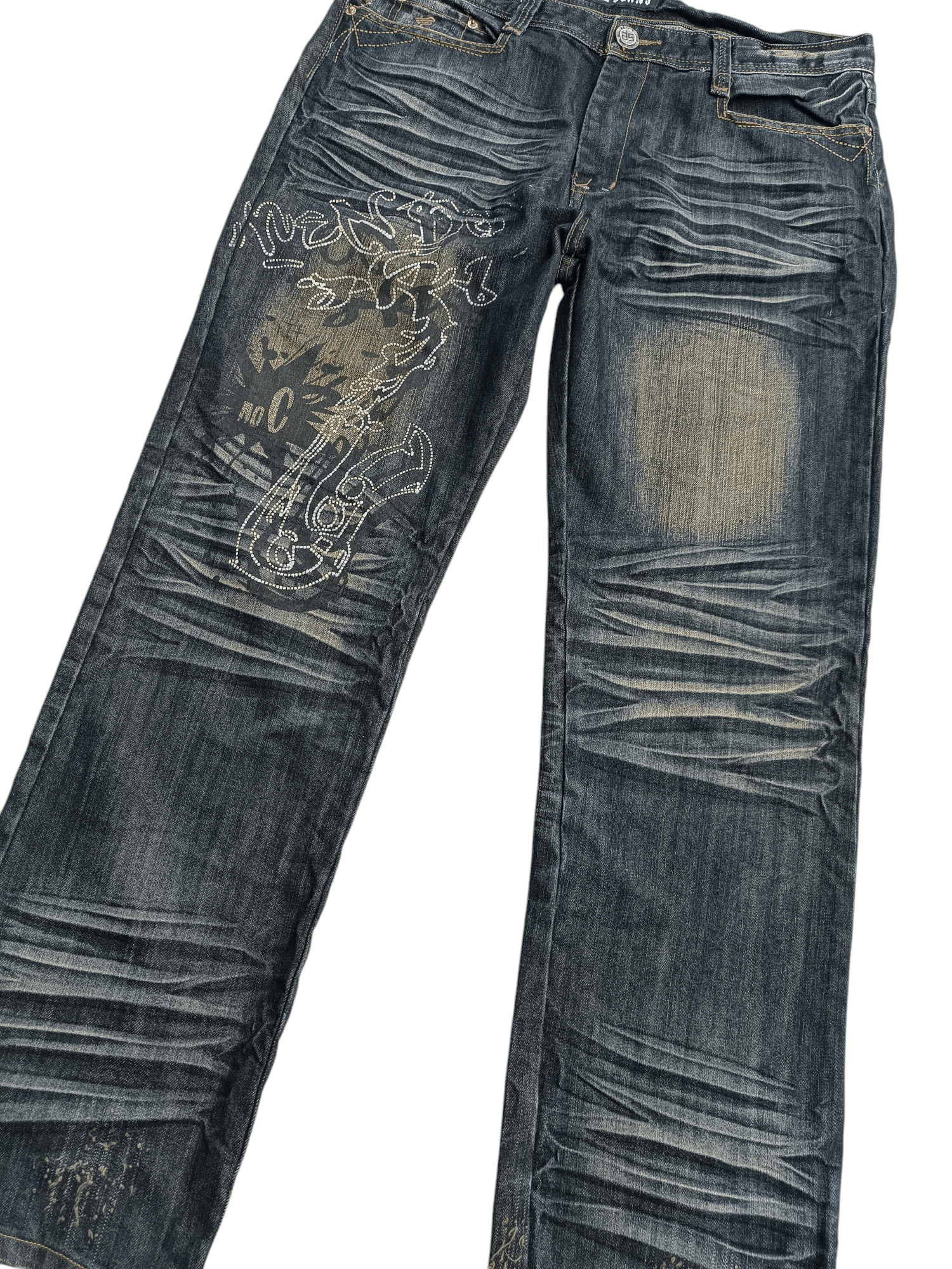Japanese Brand RARE 🔥 A.S Aston Jeans Whiskers Print & Embroidery Denim Size US 36 / EU 52 - 2 Thumbnail