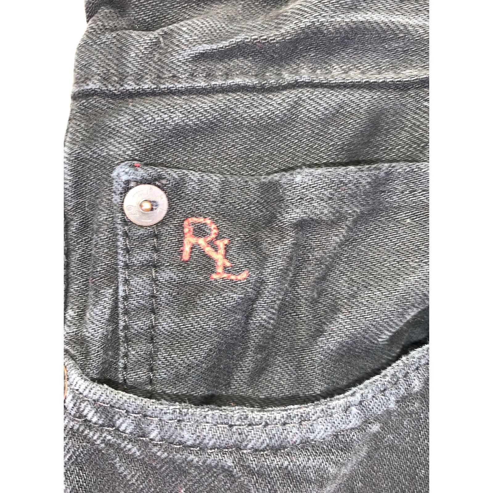 Vintage VINTAGE Black Jeans Mens 38 Vtg Ralph Lauren Polo Leather Tag Embroidered Logo Distressed Size US M / EU 48-50 / 2 - 7 Thumbnail