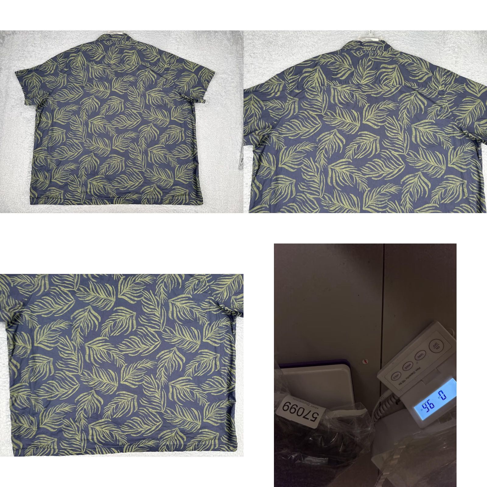 Vintage Mutual Weave Shirt Mens 4XL Blue Leaf Print Short Sleeve Button Up Cotton Aloha Size US XXL / EU 58 / 5 - 9 Thumbnail