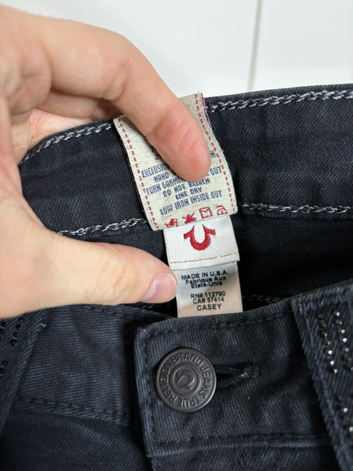 True Religion TRUE RELIGION STRAIGHT BARBWIRE STITCH JEANS 29 Size 29" - 7 Thumbnail