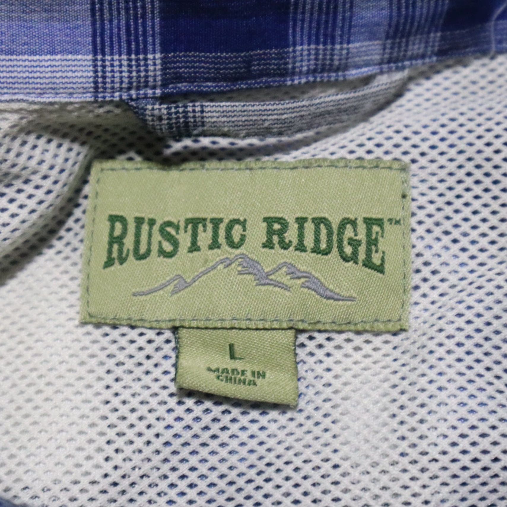 Vintage Rustic Ridge Shirt Dark Blue Plaid Long Sleeve Button-Up Collared Adult Men L Blue Mens Size US L / EU 52-54 / 3 - 3 Thumbnail