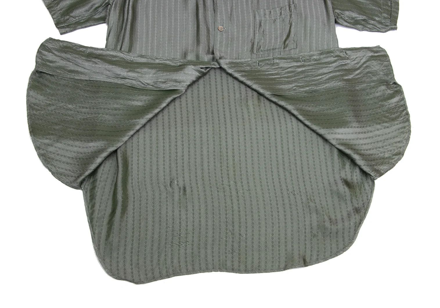 Yohji Yamamoto Yohji Yamamoto Striped Jacquard Rayon Shirt Size US L / EU 52-54 / 3 - 10 Thumbnail