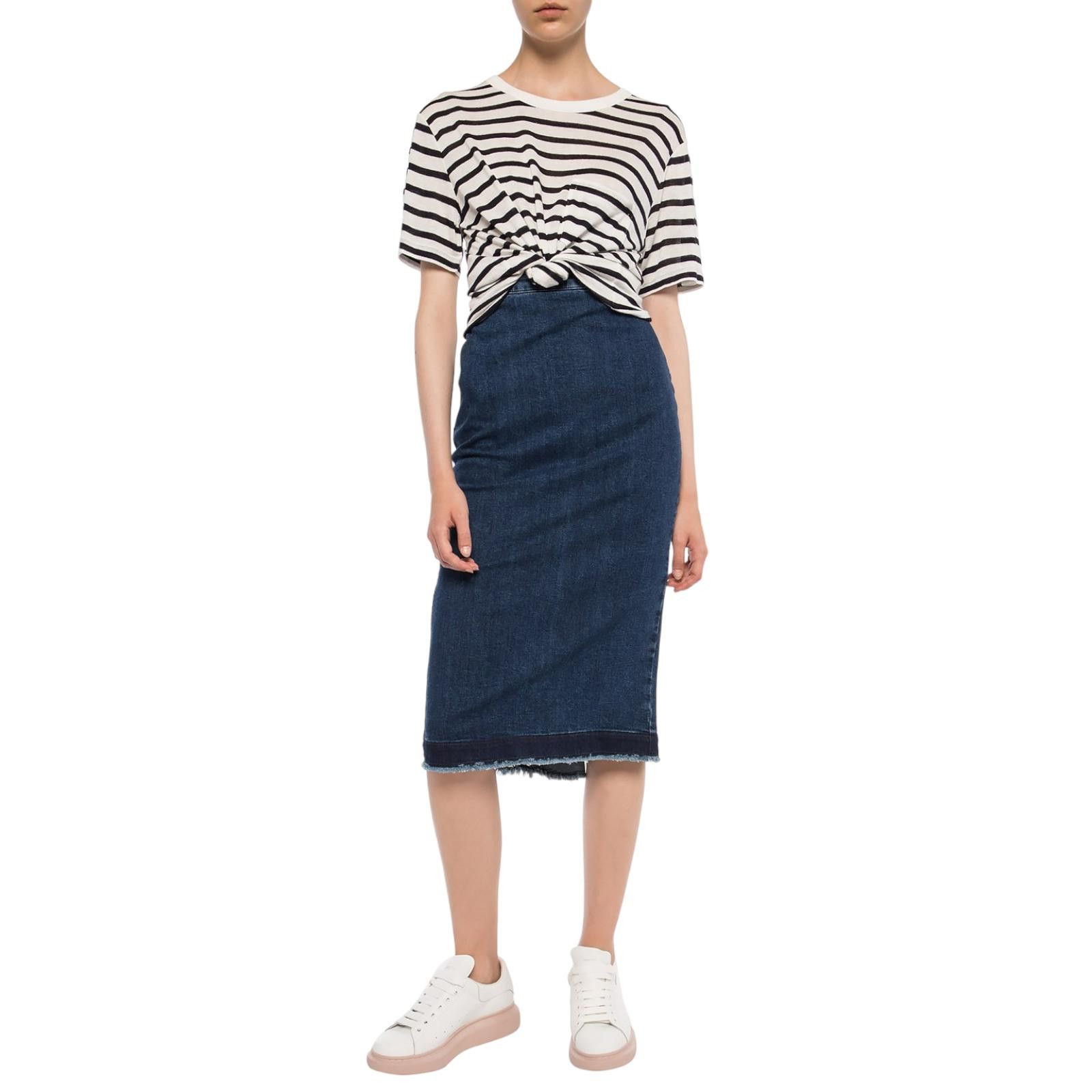Alexander Wang Alexander Wang T-shirt black/white striped vicose Size S / US 4 / IT 40 - 9 Thumbnail