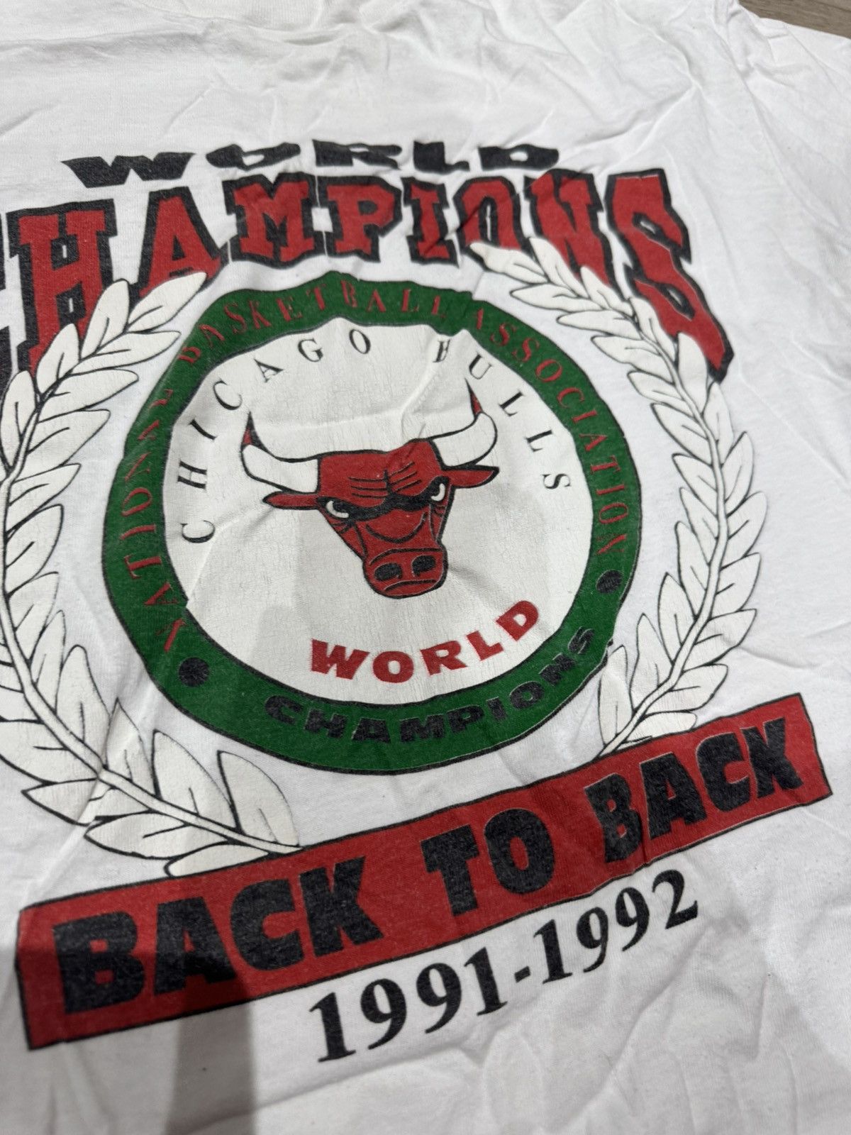 NBA × Vintage Insane Vintage Chicago Bulls Championship “Back-to-back” Tee Size US L / EU 52-54 / 3 - 2 Thumbnail