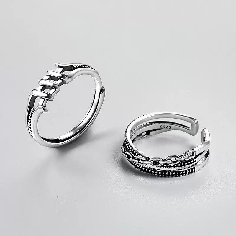 Jewelry Vintage Jewelry Rings Open Size Chrome Ring (Size 7-13) Size ONE SIZE - 3 Thumbnail