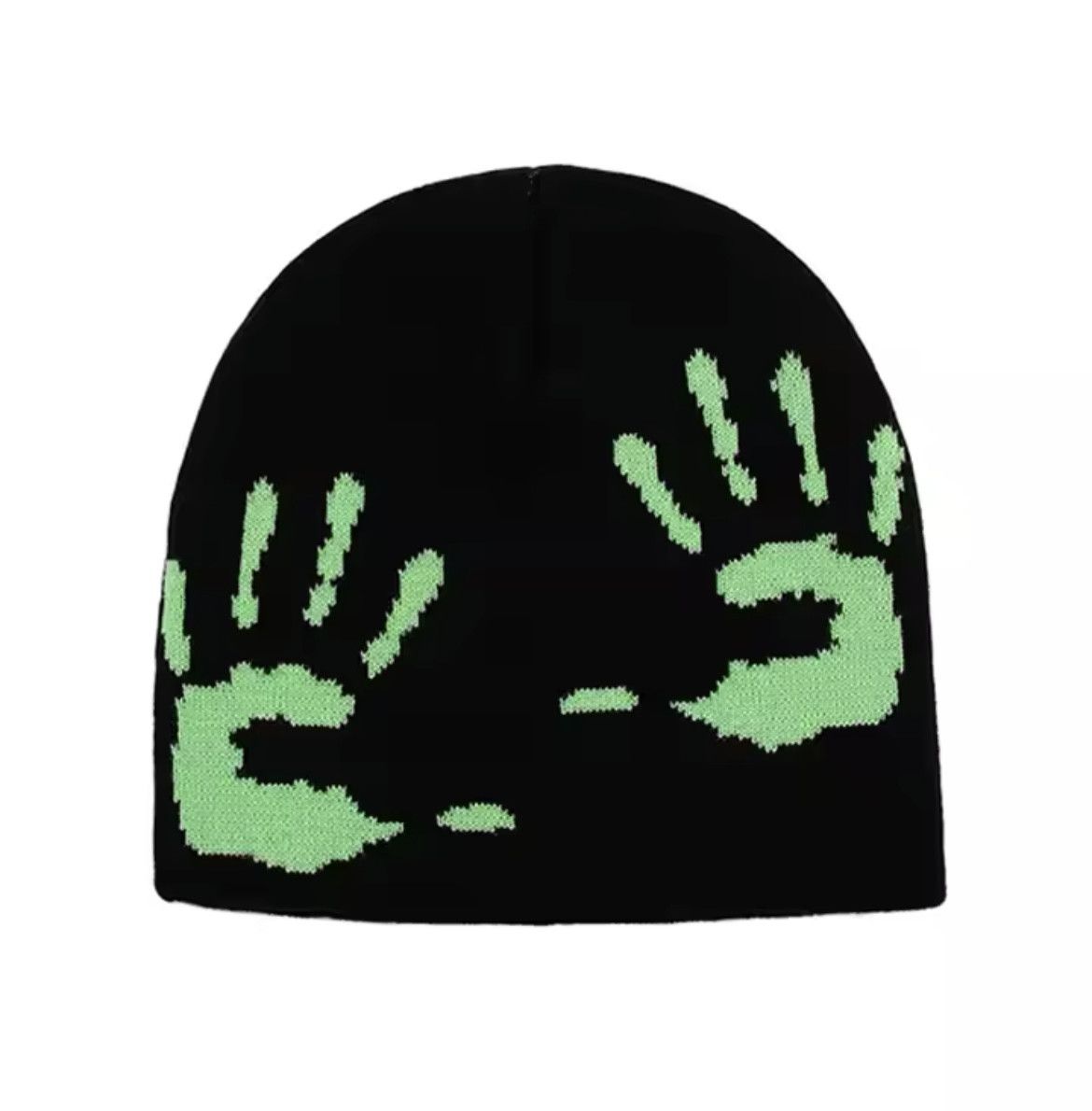 Japanese Brand × Vintage Knitting Graphic Black Unisex Beanie Hat Size ONE SIZE - 1 Thumbnail