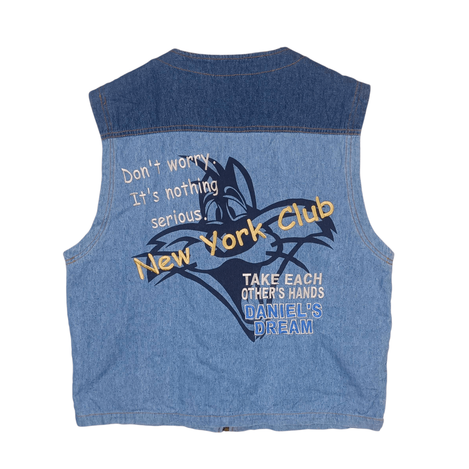 Cartoon Network Vintage New York Club Daniel's Dream Denim Vest Jacket Size US M / EU 48-50 / 2 - 2 Thumbnail