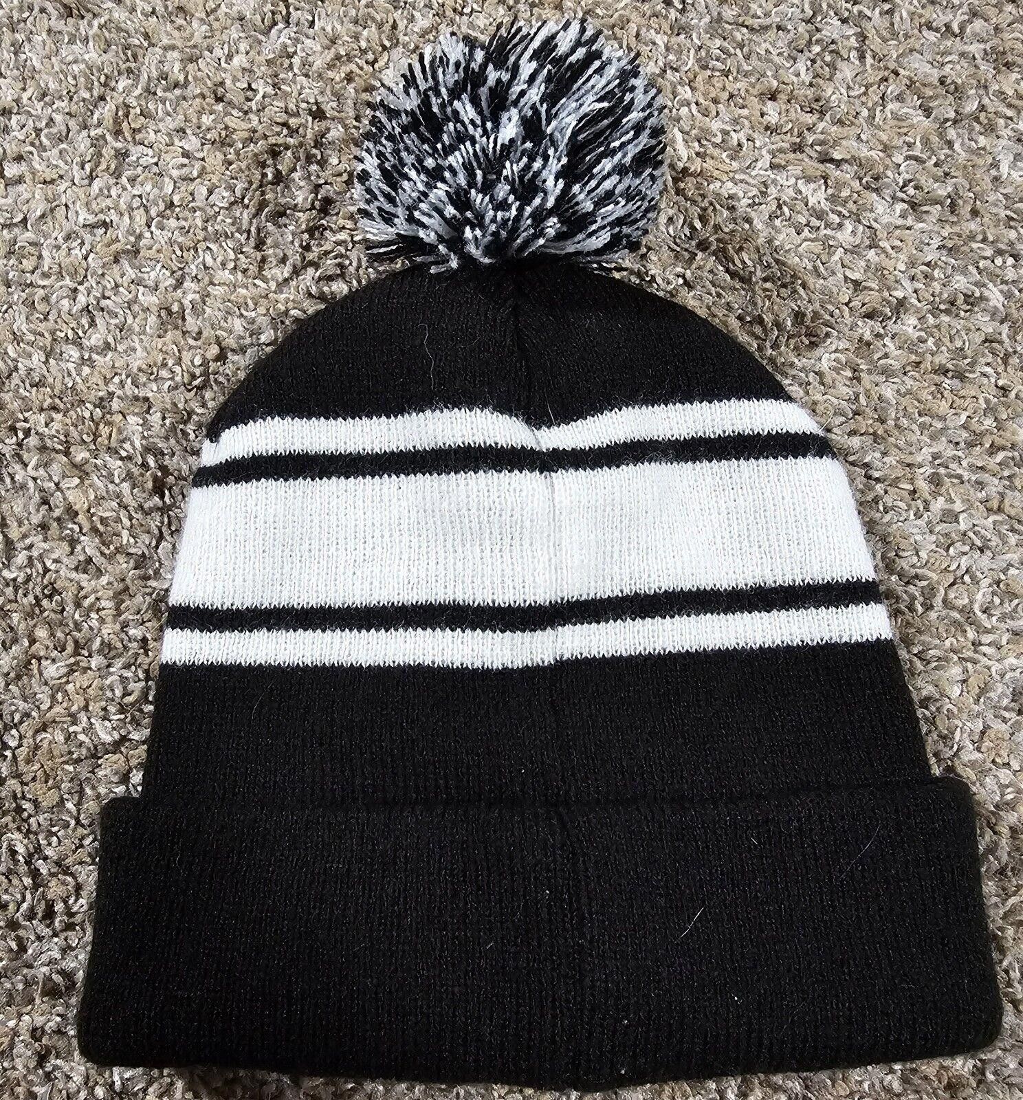 Designer concordia university poof Beanie winter hat Black White Size ONE SIZE - 3 Thumbnail