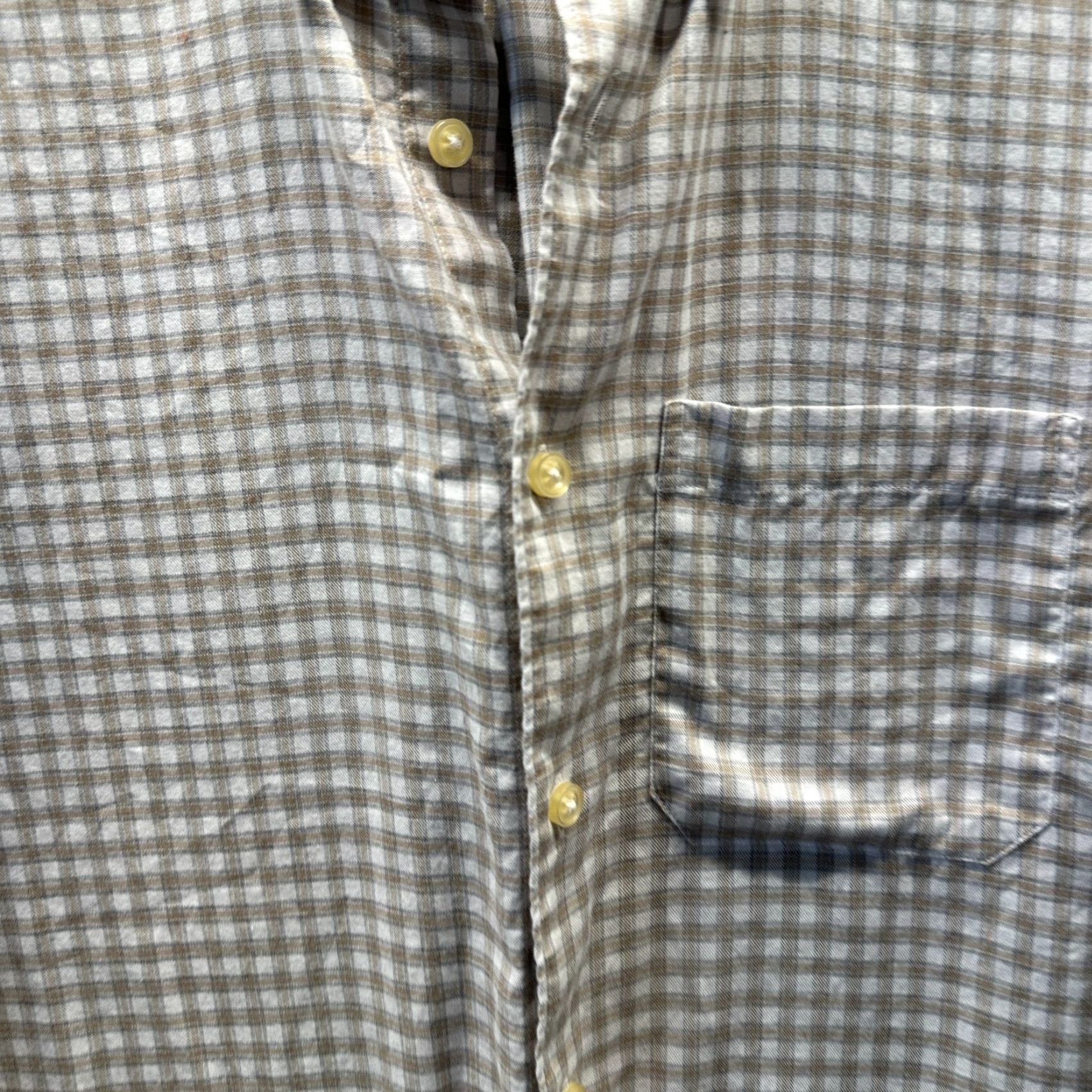 Vintage Scott Barber Shirt Adult Medium Brown White Casual Button Up Cotton Mens Shirt Size US M / EU 48-50 / 2 - 3 Thumbnail