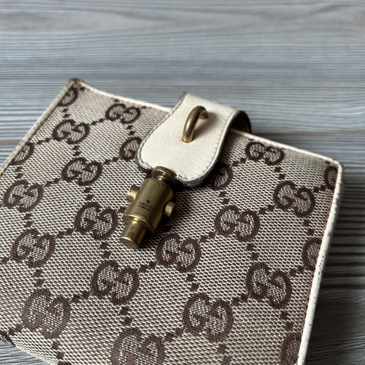 Gucci GUCCI GG BROWN WHITE CANVAS X LEATHER COMPACT WALLET Size ONE SIZE - 2 Thumbnail