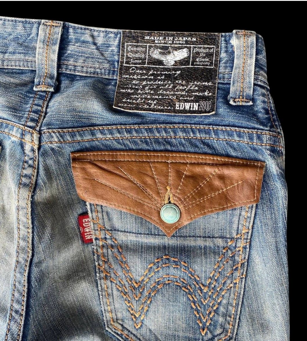 Edwin FLARED VINTAGE EDWIN JAPAN BULLS BOOTCUT DISTRESSED DENIM Size US 30 / EU 46 - 10 Thumbnail