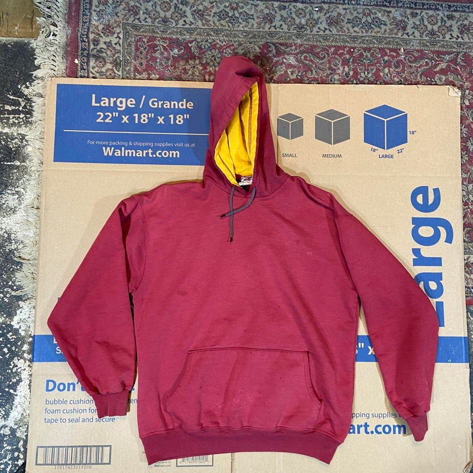 Hanes 90s blank burgundy hoodie signs Size US L / EU 52-54 / 3 - 4 Thumbnail