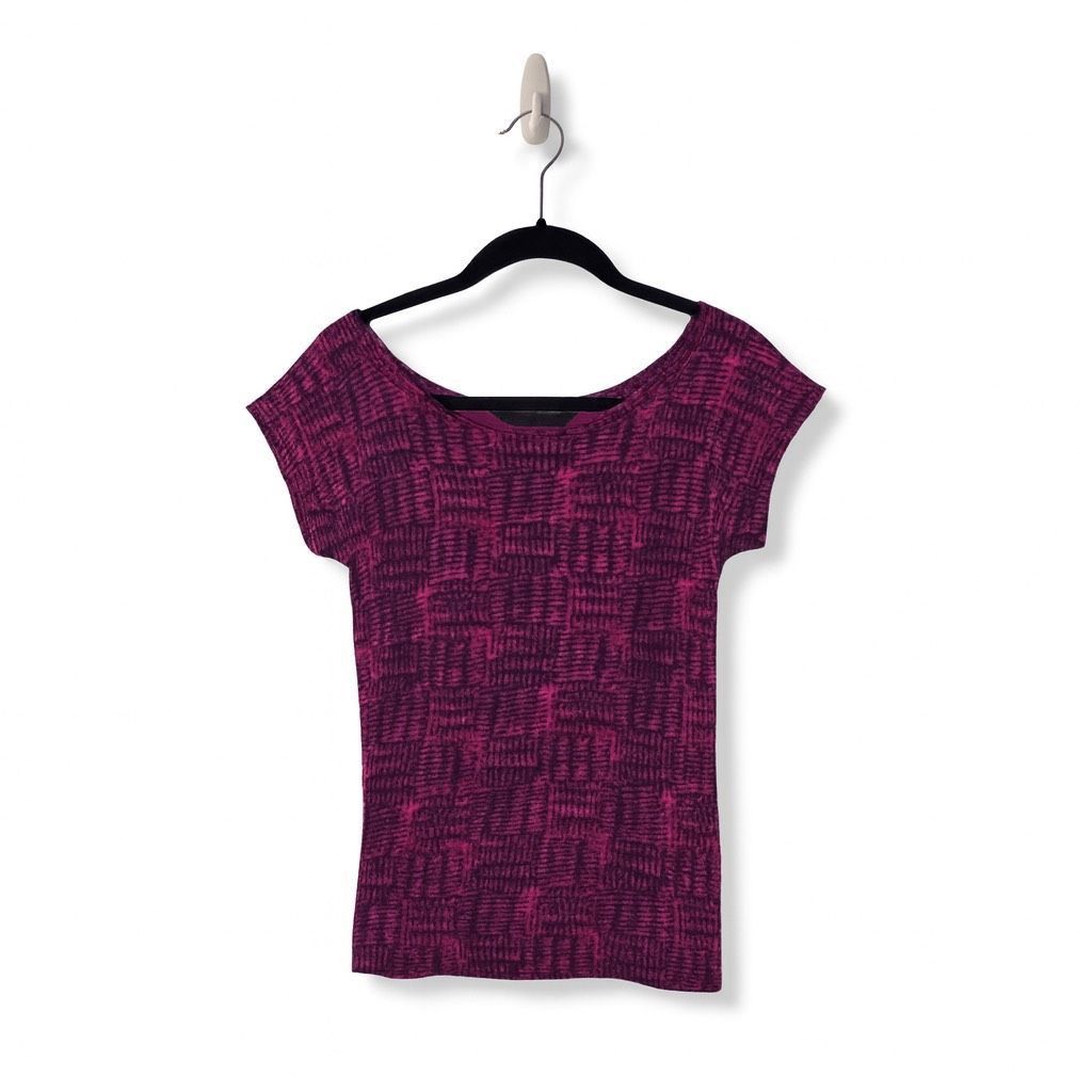 Marc by Marc Jacobs Marc by Marc Jacobs Pink & Black Patterned Cap Sleeve Top | Size XS / US 0-2 / IT 36-38 - 3 Thumbnail