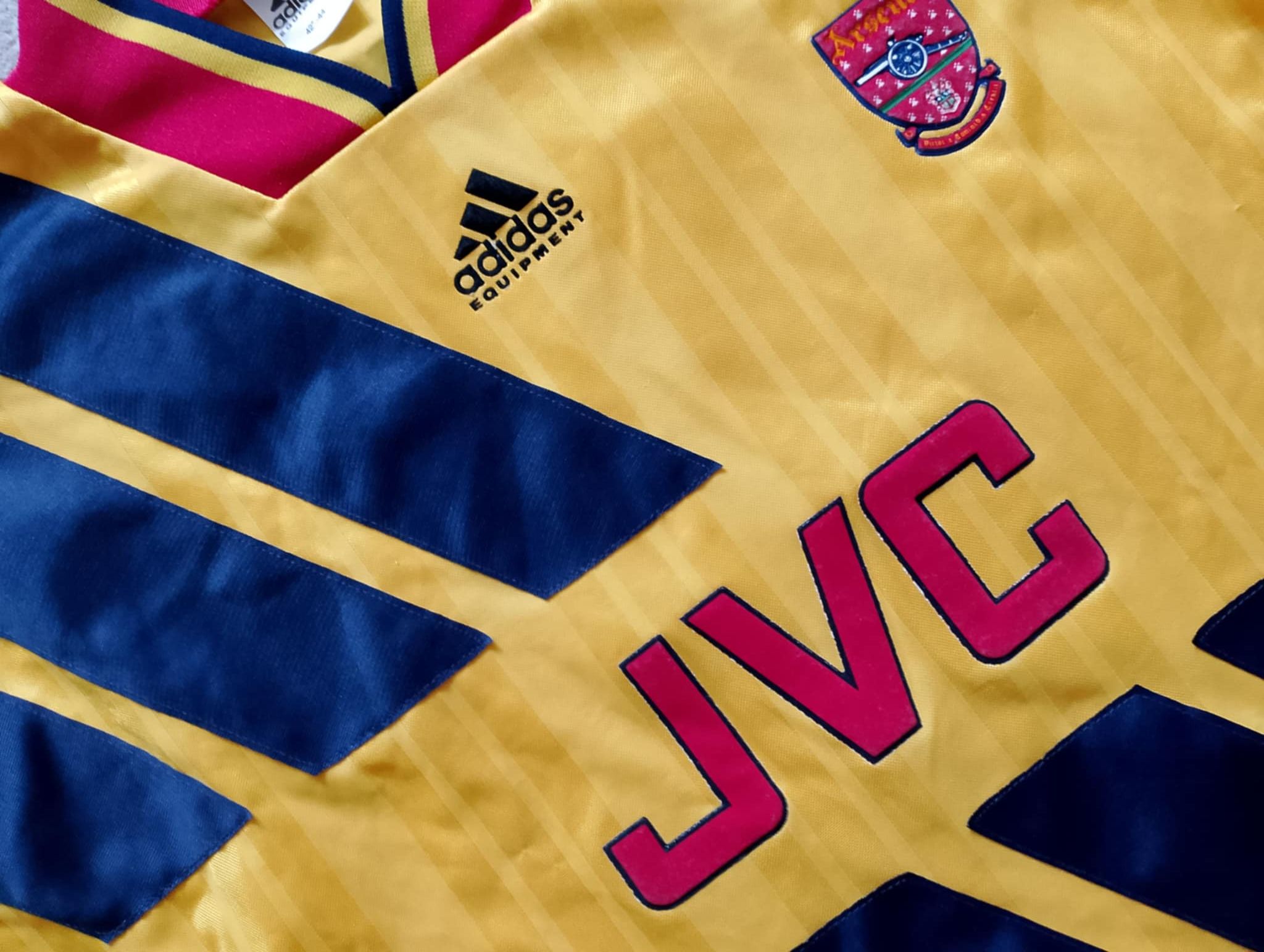 Adidas × Vintage Adidas 1993/94 Arsenal London Away Jersey 8 Ian Wright Size US L / EU 52-54 / 3 - 7 Thumbnail