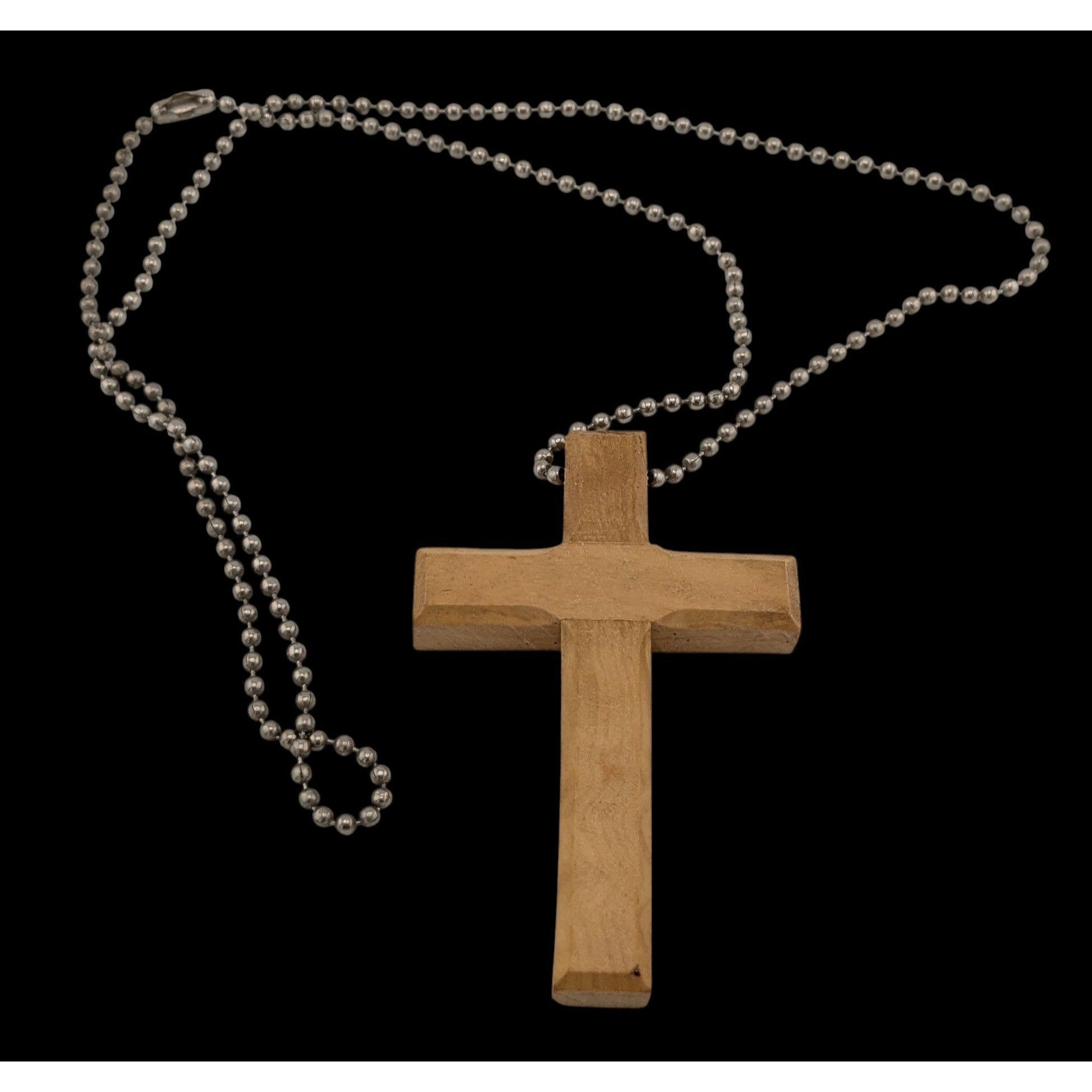Other Handmade Religious Olive Wood Carved Cross Necklace Size ONE SIZE - 1 Thumbnail