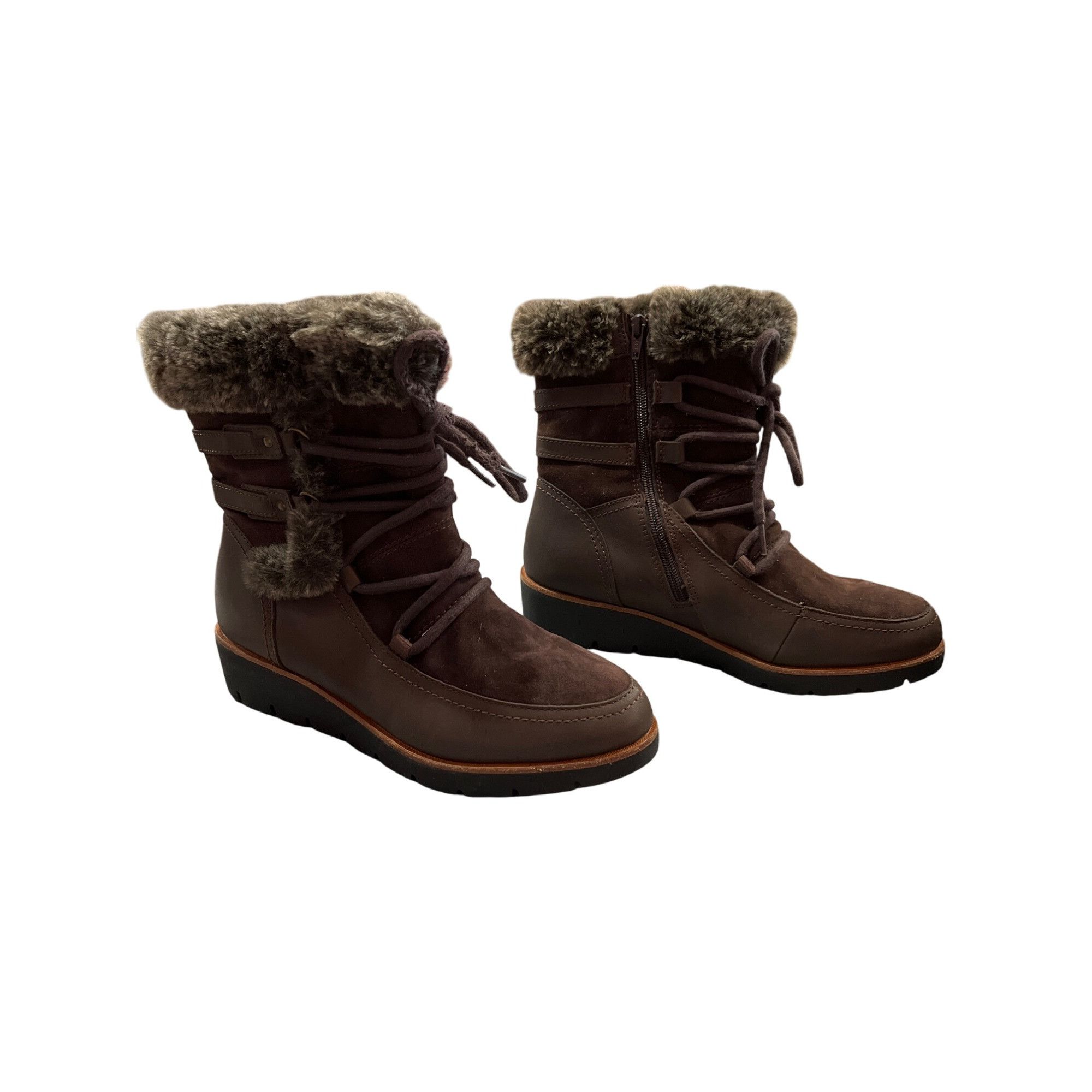 Other Earth Womens Brown Java Multi Faux Fur Trim Boots Sz 10M SKU Size US 10 / IT 40 - 4 Thumbnail