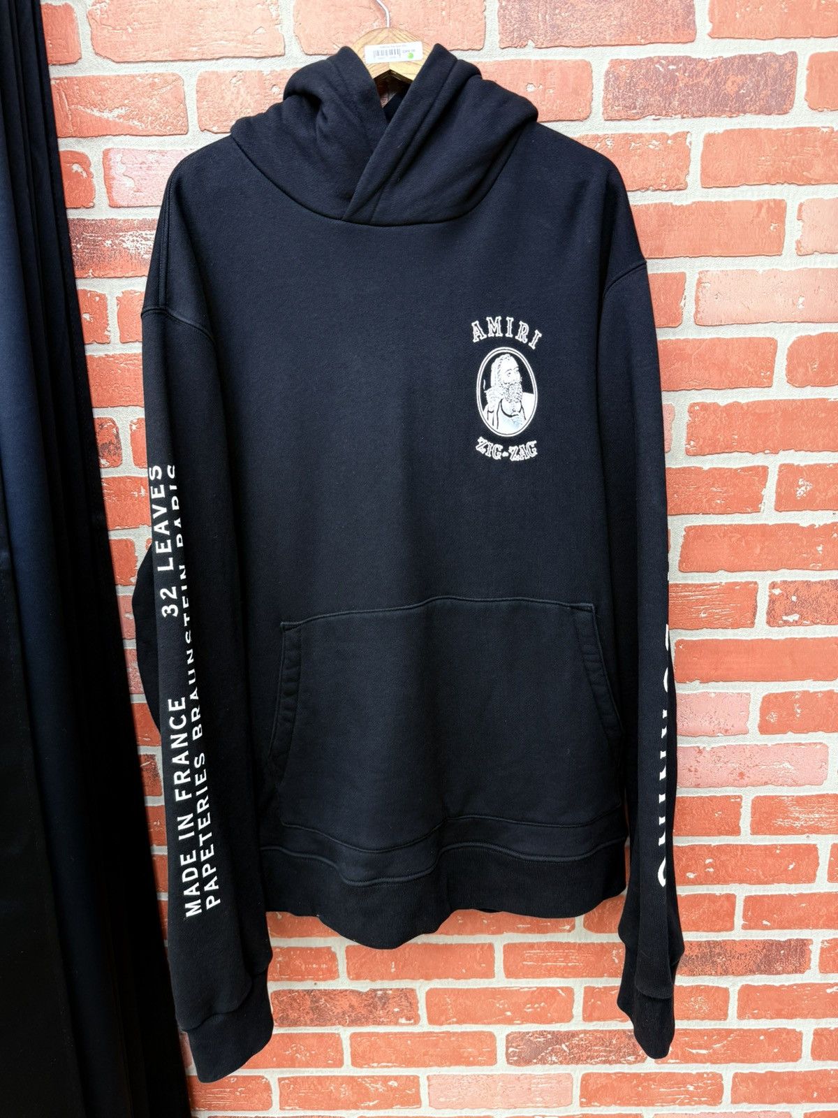 Amiri AUTHENTIC AMIRI x Zig Zag Cotton Black Hoodie Men XXX Large Size US XXL / EU 58 / 5 - 8 Thumbnail