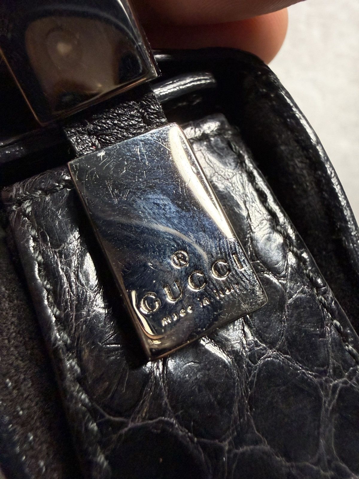 Gucci Gucci By Tomford 2 Way Croc Embossed Leather Bag Size ONE SIZE - 11 Thumbnail