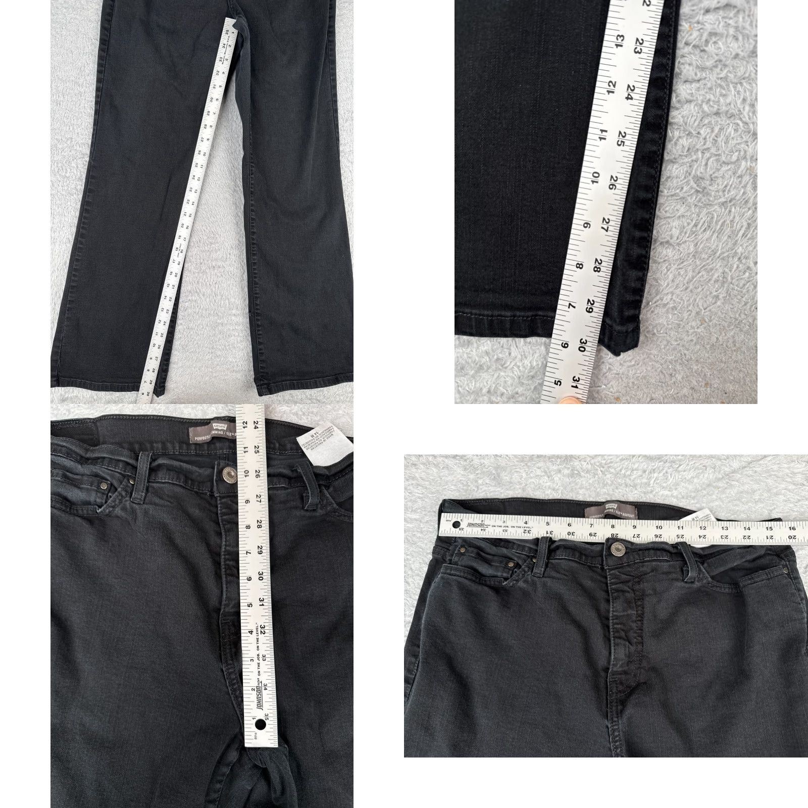 Levi's Levis Jeans Women 14 Black Denim 512 Boot 32x30 Premium Perfectly Slimming Size 36" / US 14 / IT 50 - 8 Thumbnail